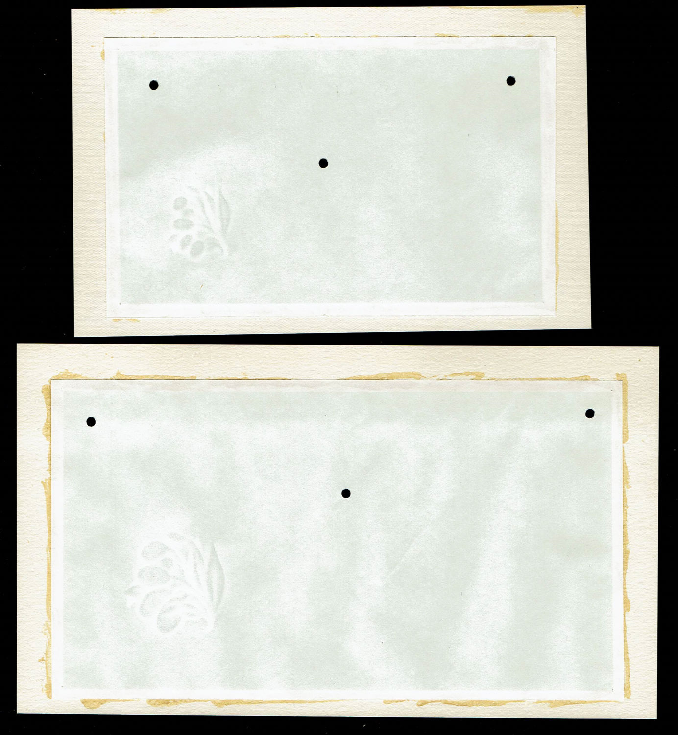 Palestine - a pair of watermark papers for 500 mils and 1 pound notes which were used for these notes for the years ... - 1 1