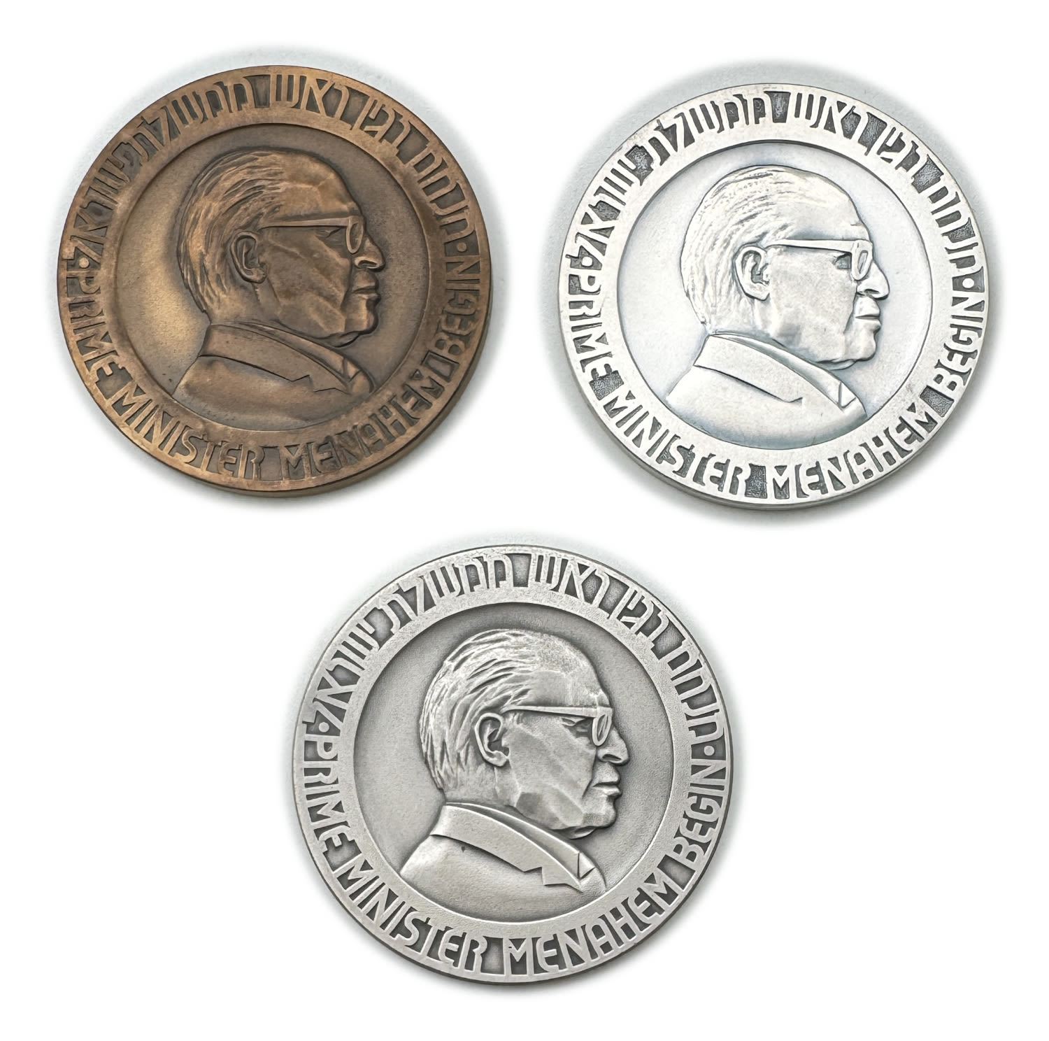 Israel - Lot of 3 medals in honor of the 30th anniversary of the State of Israel - 2 silver 999, 80.7 g, 1 bronze - ... - 1 0