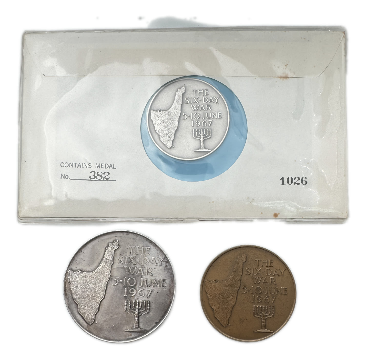 Israel - Pair of Levi Eshkol medals, Six Day War 1967 (struck in 1968) - Prime Minister of Israel - Silver 999.9 ... - 1 1