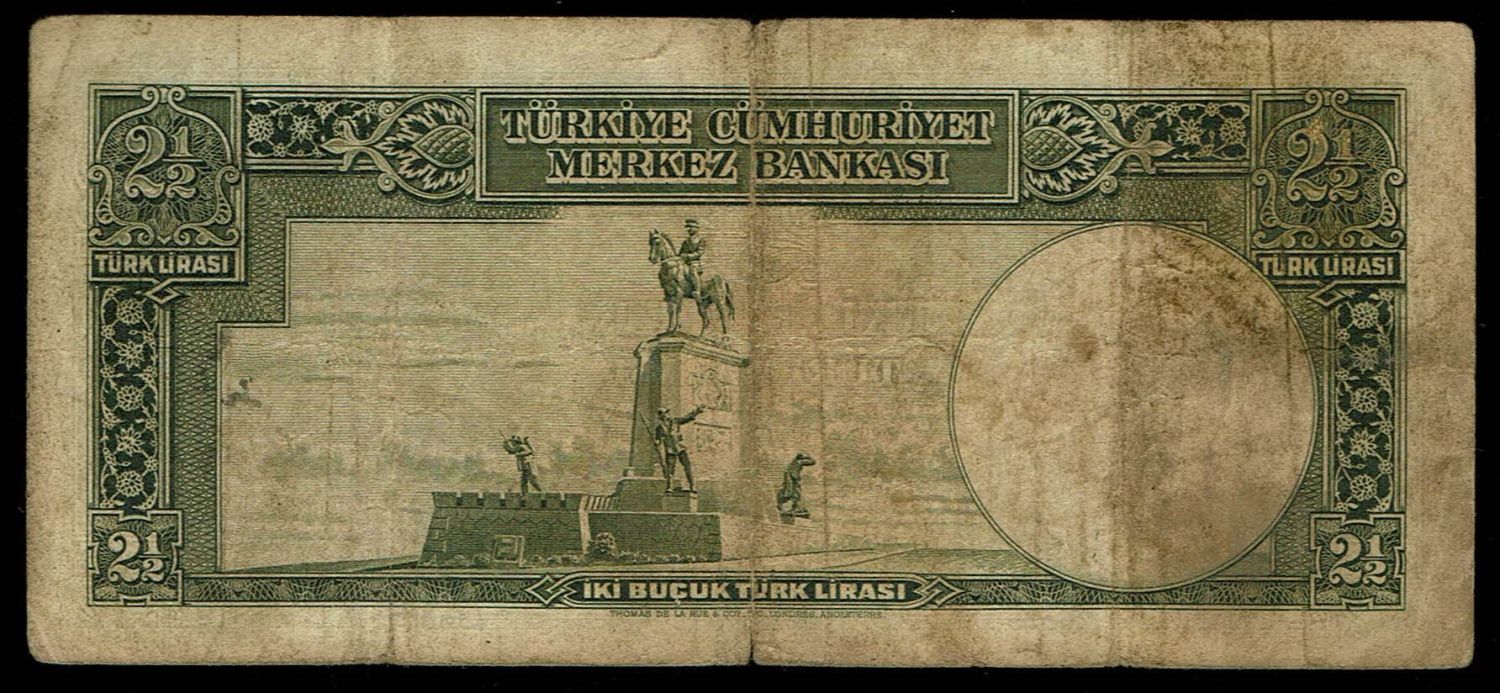 Turkey / Ottoman Empire - 2 and 1/2 (2.5) Lira 1939-1952 - F-VF - 1 1