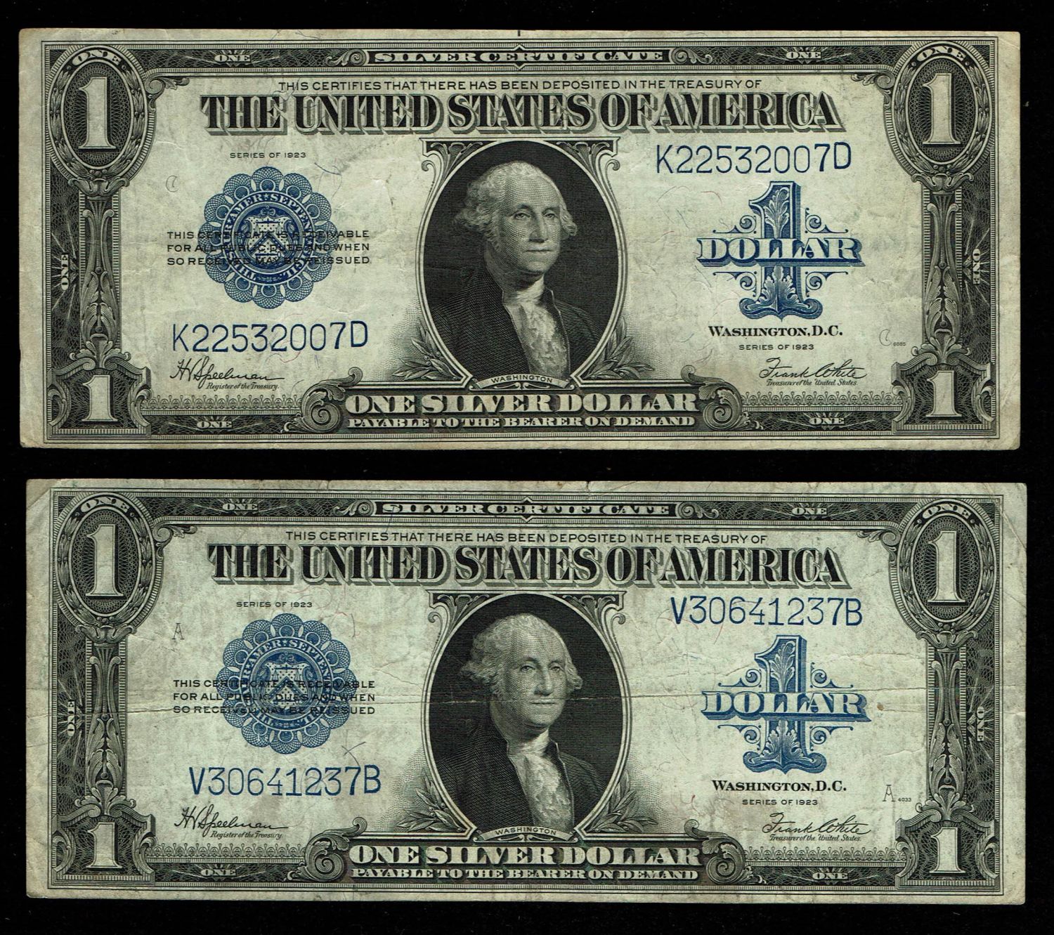 USA - Lot of 4 banknotes of 1 Dollar 1923 - F-VF - 1 3