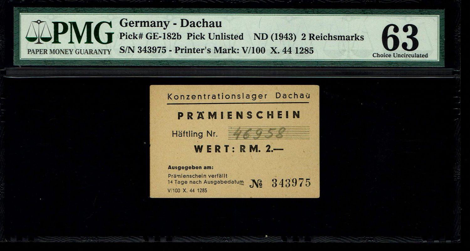 Holocaust concentration camps money - Germany - 2 Mark 1943 - Dachau - PMG 63 - Very Rare
The ... - 1 0