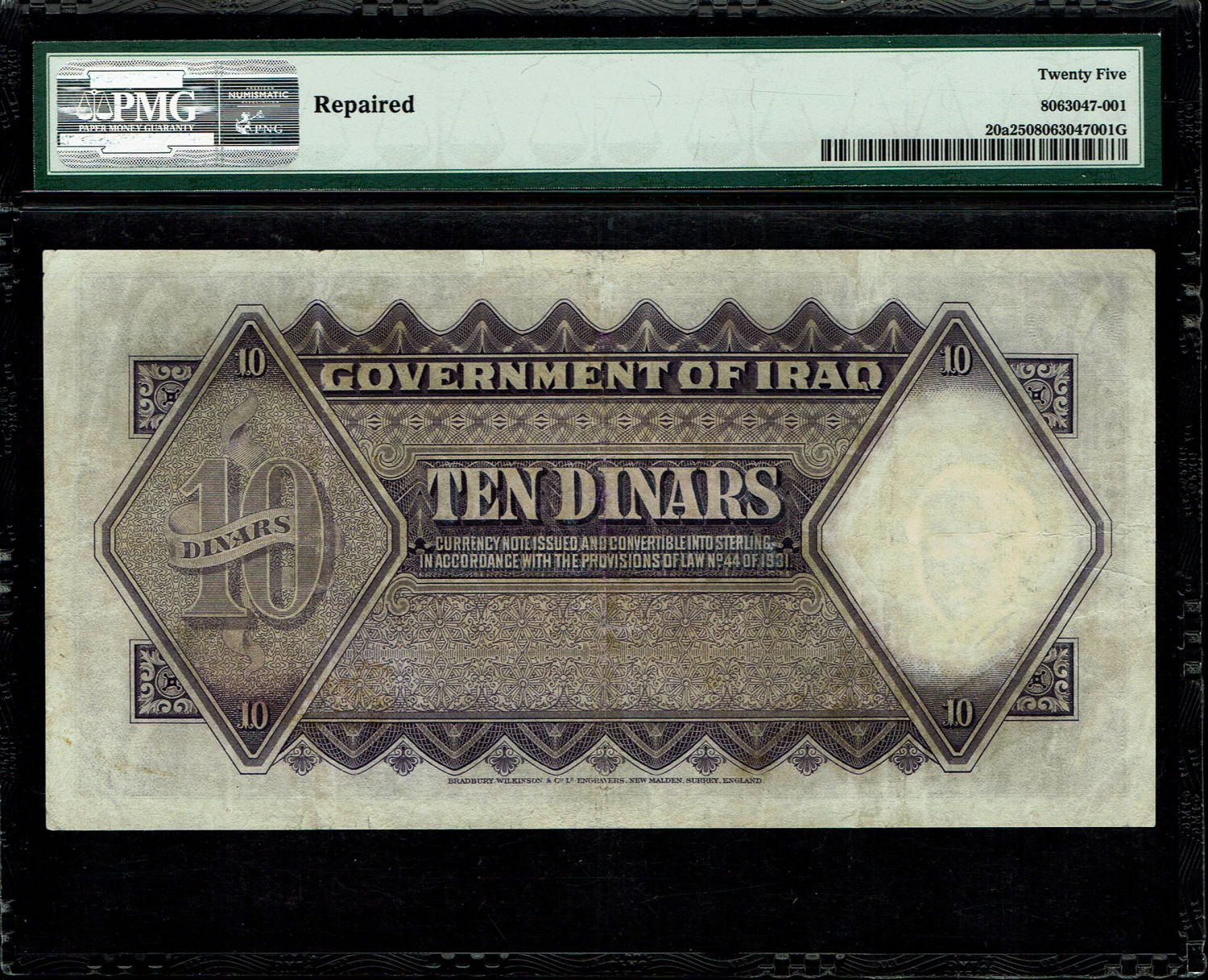 Iraq - 10 Dinar 1932 (1942) - "Baby" - PMG 25
The second most important banknote in this series ... - 1 1