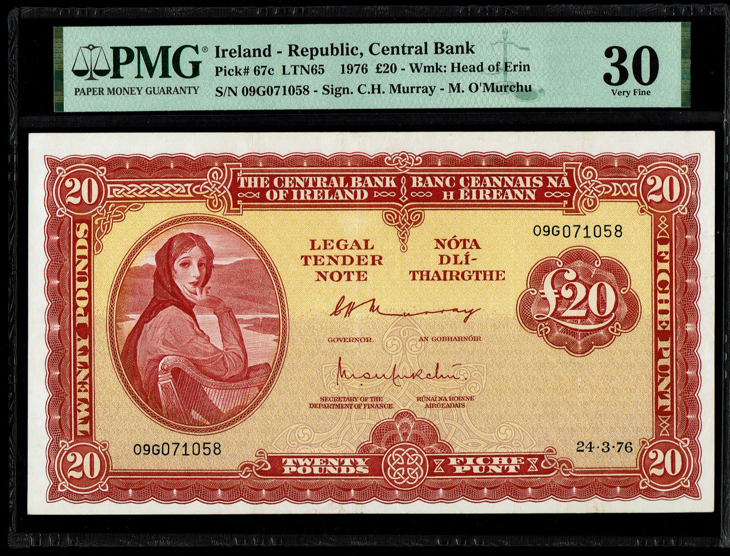 Ireland - 20 Pound 1976 - PMG 30
Obverse: Lady Hazel Lavery - 1 0