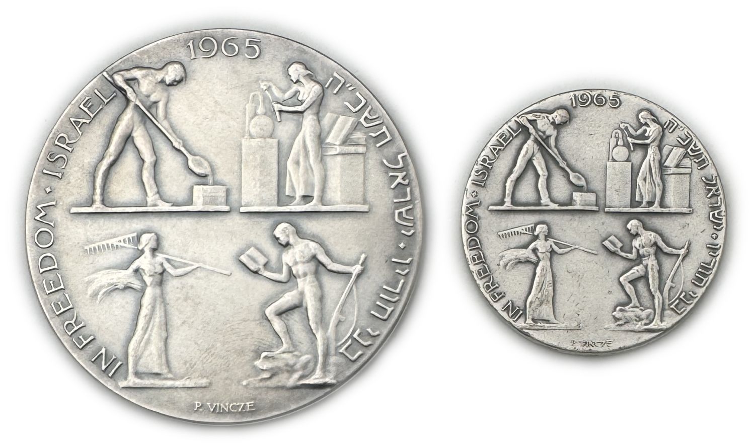 Israel – 2 Silver Medal "In the Captivity of Judah – Bnei Horin" 1965 – Silver Fine, 99g, 35g(57mm, 38mm) - 1 1