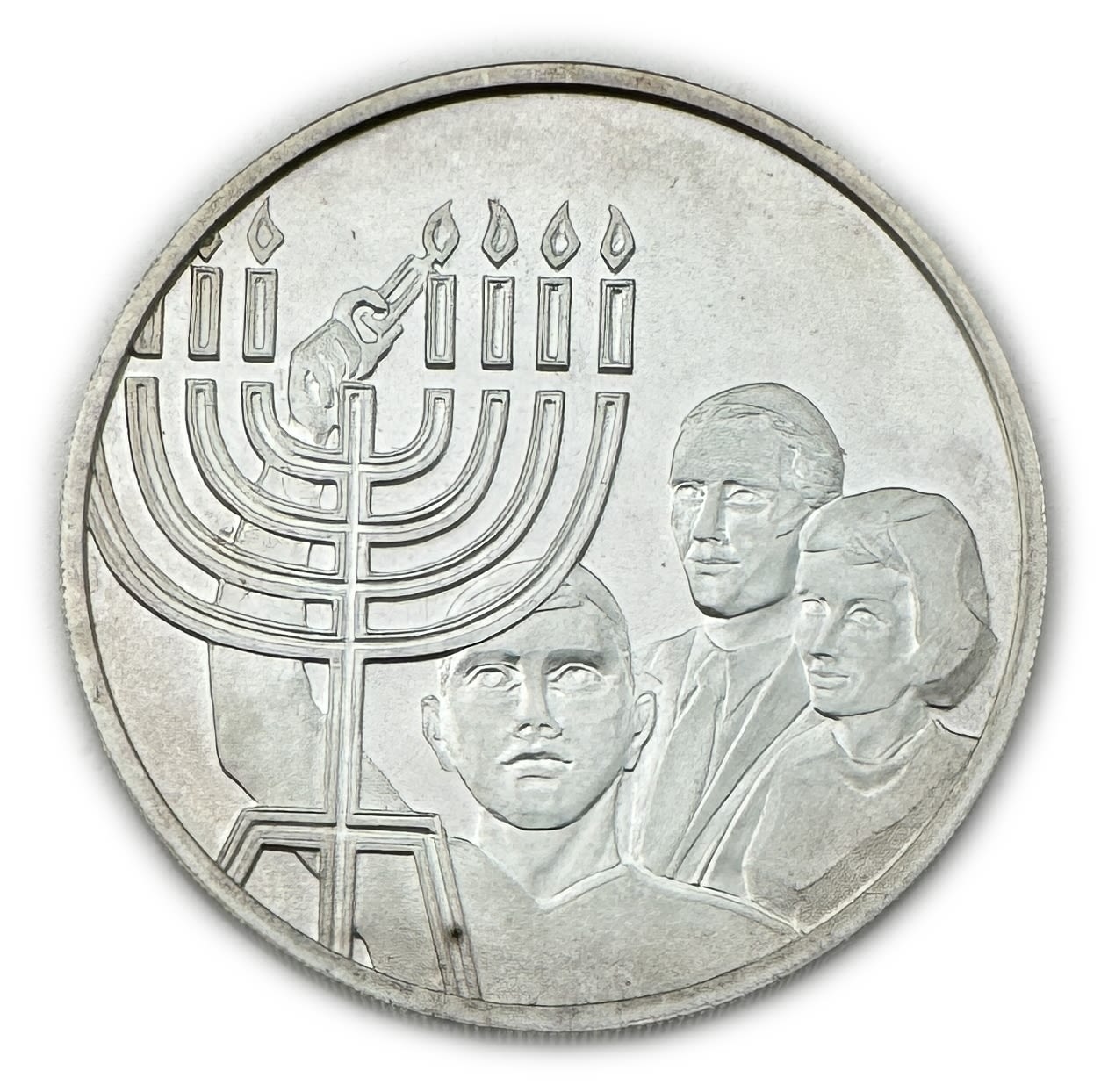 Israel - private medal, commemorating Hanukkah 1971 - silver 39mm, 27g - 1 0