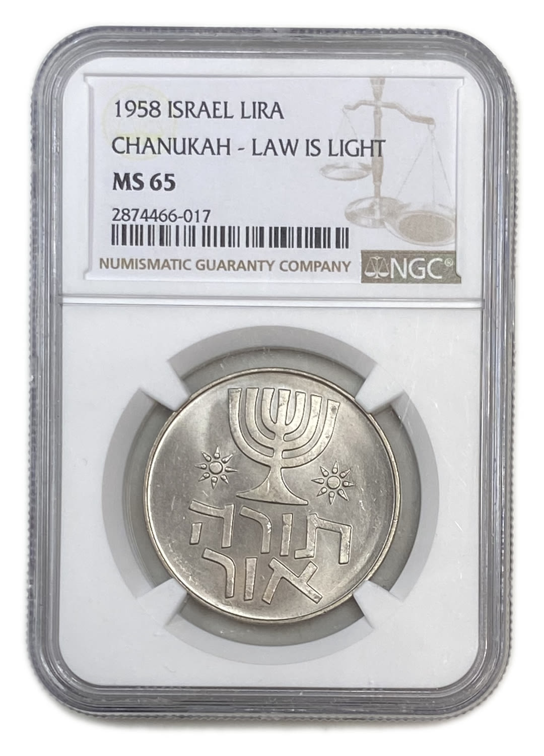 Israel - Lot of 5 coins of 1 Lira 1958, 1962, 1963 - Graded - 1 6