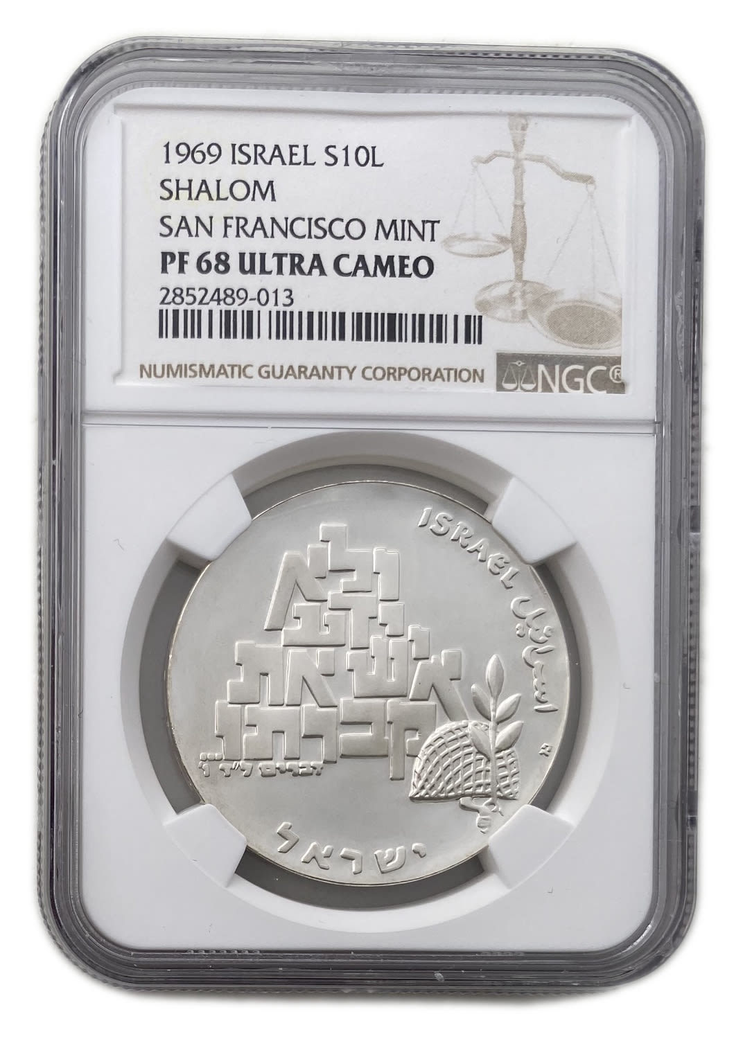 Israel - 10 Lirot 1969 - NGC PF 68 - "Peace" - 1 0