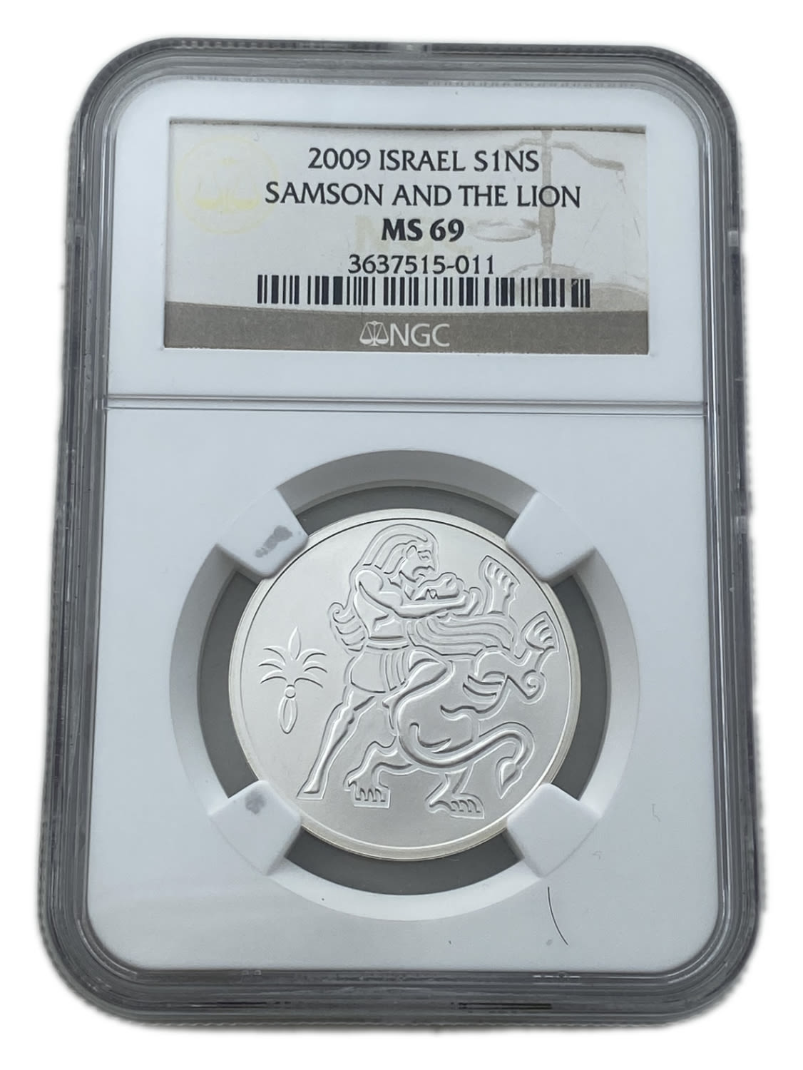 Israel - 1 Shekal 2009 - NGC MS 69 - Samson and The Lion, 2009/5769 - 1 0