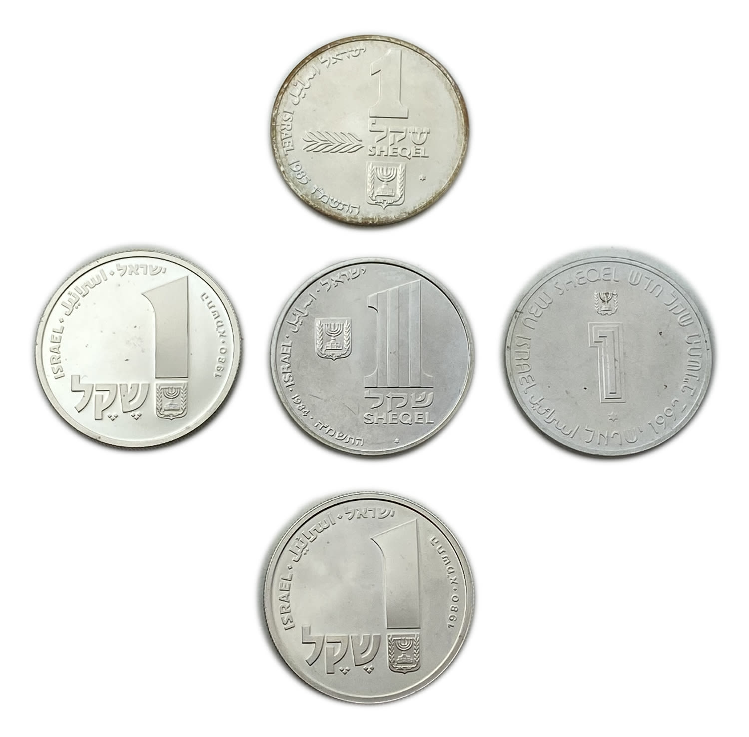 Israel - a group of 5 silver coins of the government company for coins and medals - various issues - Silver 72g ... - 1 0