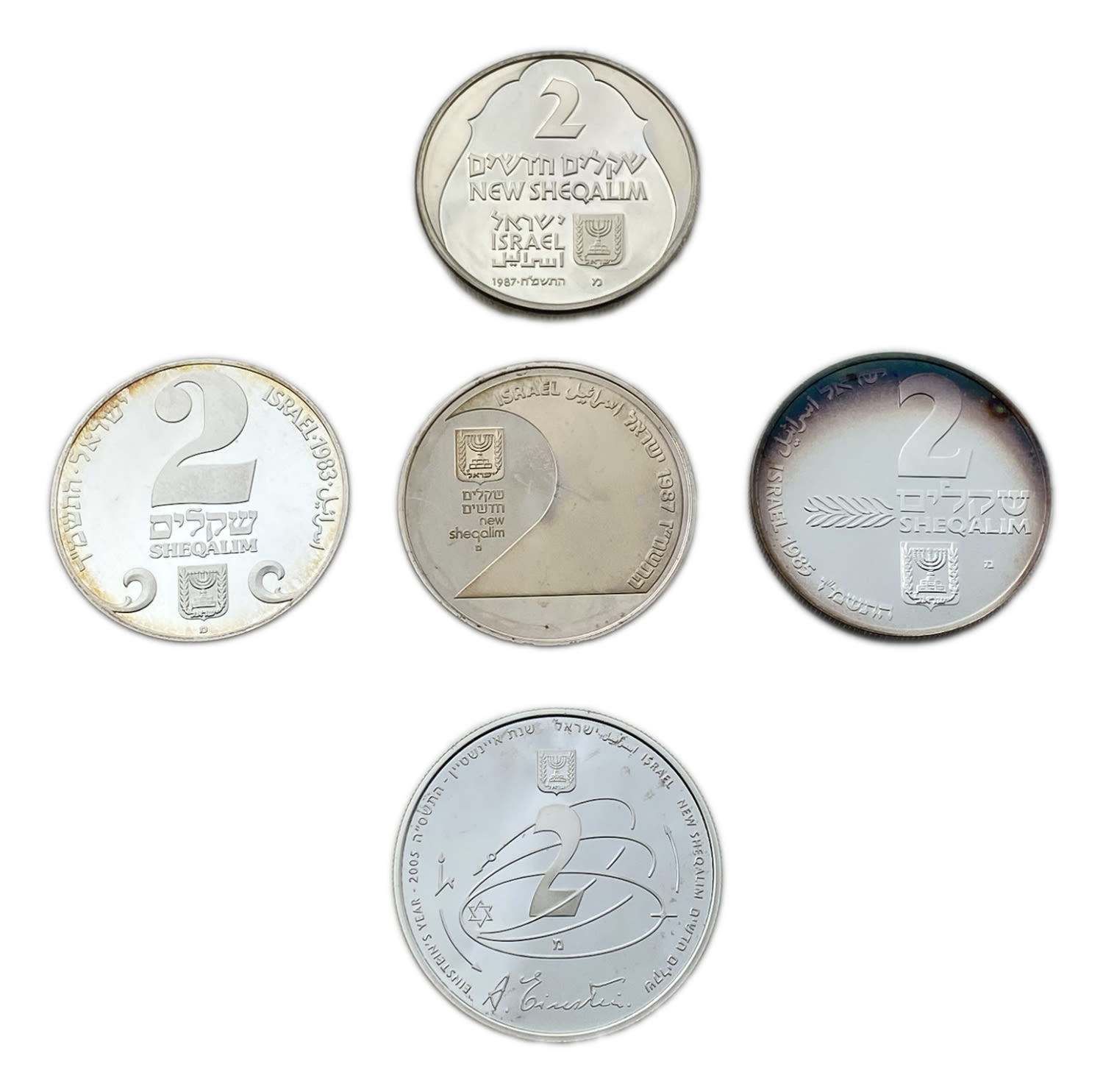 Israel - a group of 5 silver coins of the government company for coins and medals - various issues - Silver 144g ... - 1 0