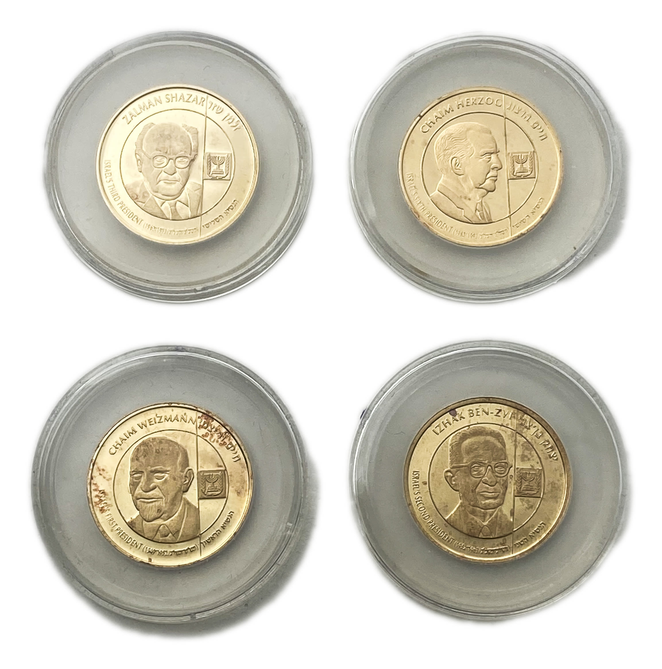 Israel - Presidents of Israel - 4 Gold Medals - Gold 750, 41.44g (Total), 24mm - 1 0