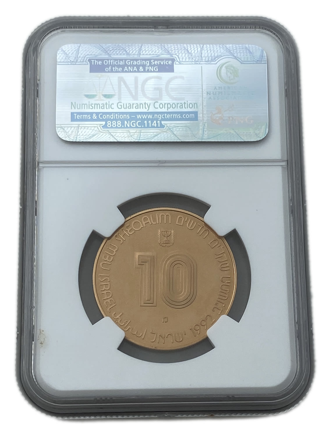 Israel - 10 shekels 1992 - 900 gold, 17.28g, 30mm - NGC PF 66 ULTRA CAMEO - 1 3