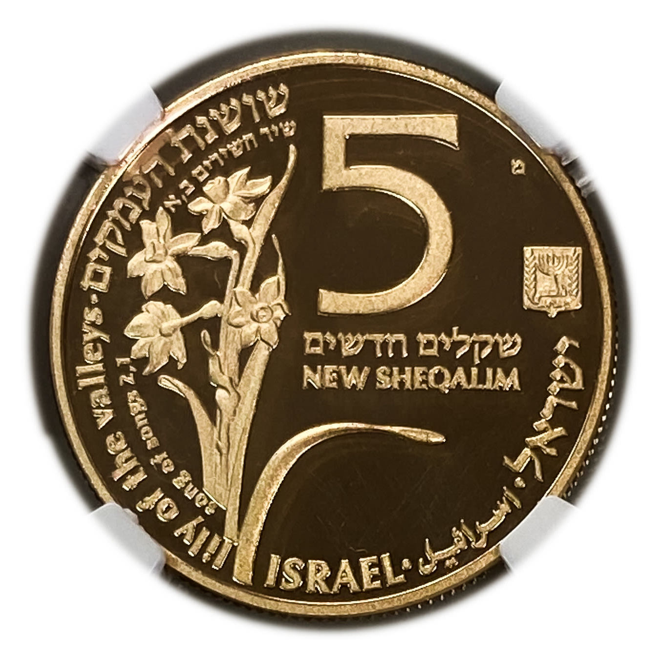 Israel - 5 shekels 1992 - Gold 900, 3.46 g, 18mm - NGC PF 70 ULTRA CAMEO - 1 2