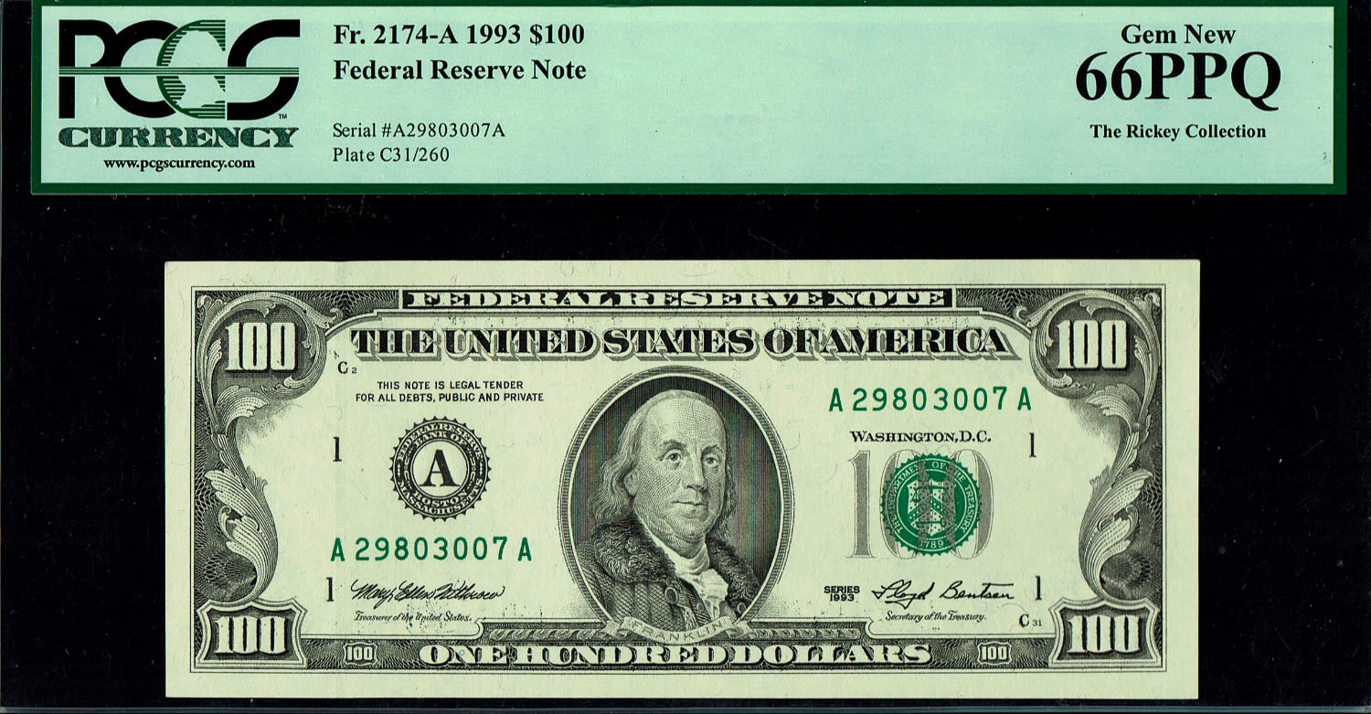 USA - 100 Dollars 1993 - PCGS 66 PPQ
The dollar (or US dollar, also known as the US dollar or US ... - 1 0