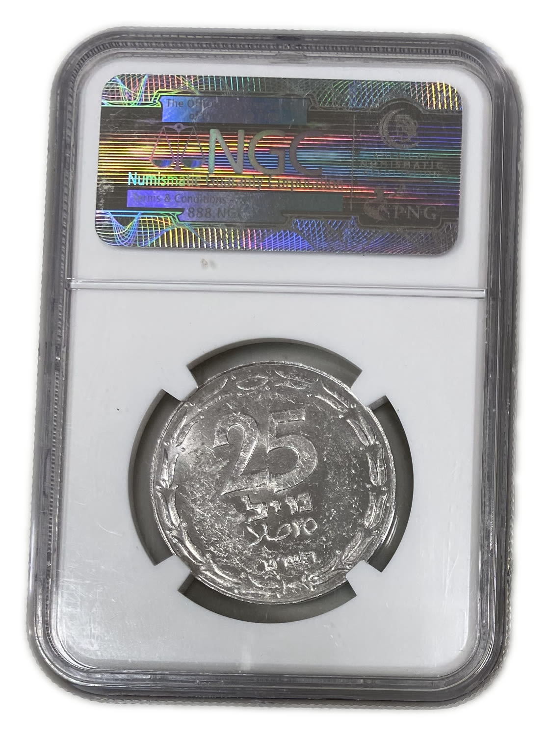 Israel – 25 Mils 1949 – Close Link – NGC MS 60 - 1 3