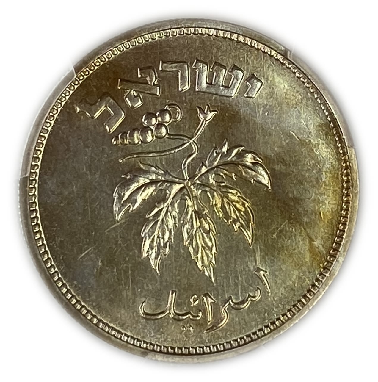 Israel - 50 Pruta 1949 - "Without Pearl" - PCGS PROOF 66 - Rare - 1 1