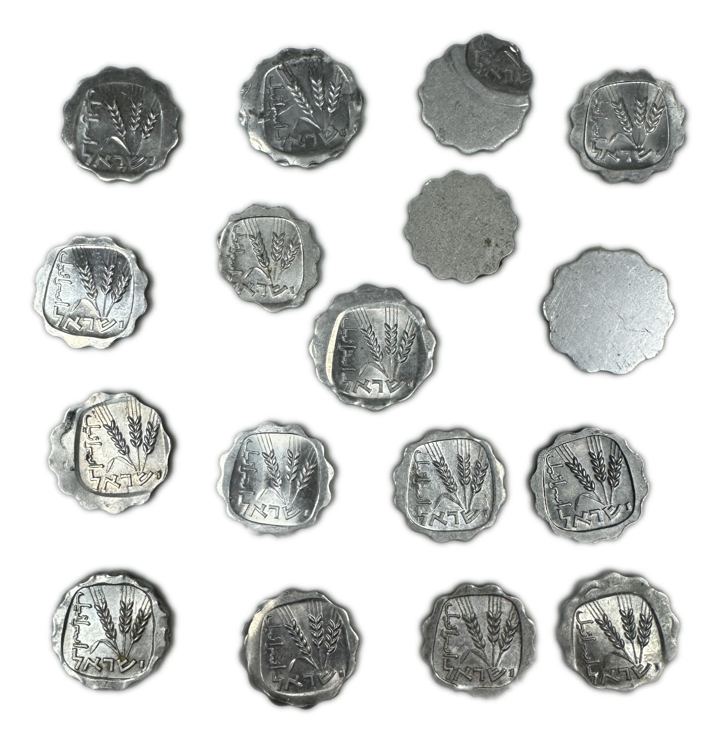 Israel – Lot of 17 coins of 1 Agora from different year – Minting Error, Variety of conditions - 1 6