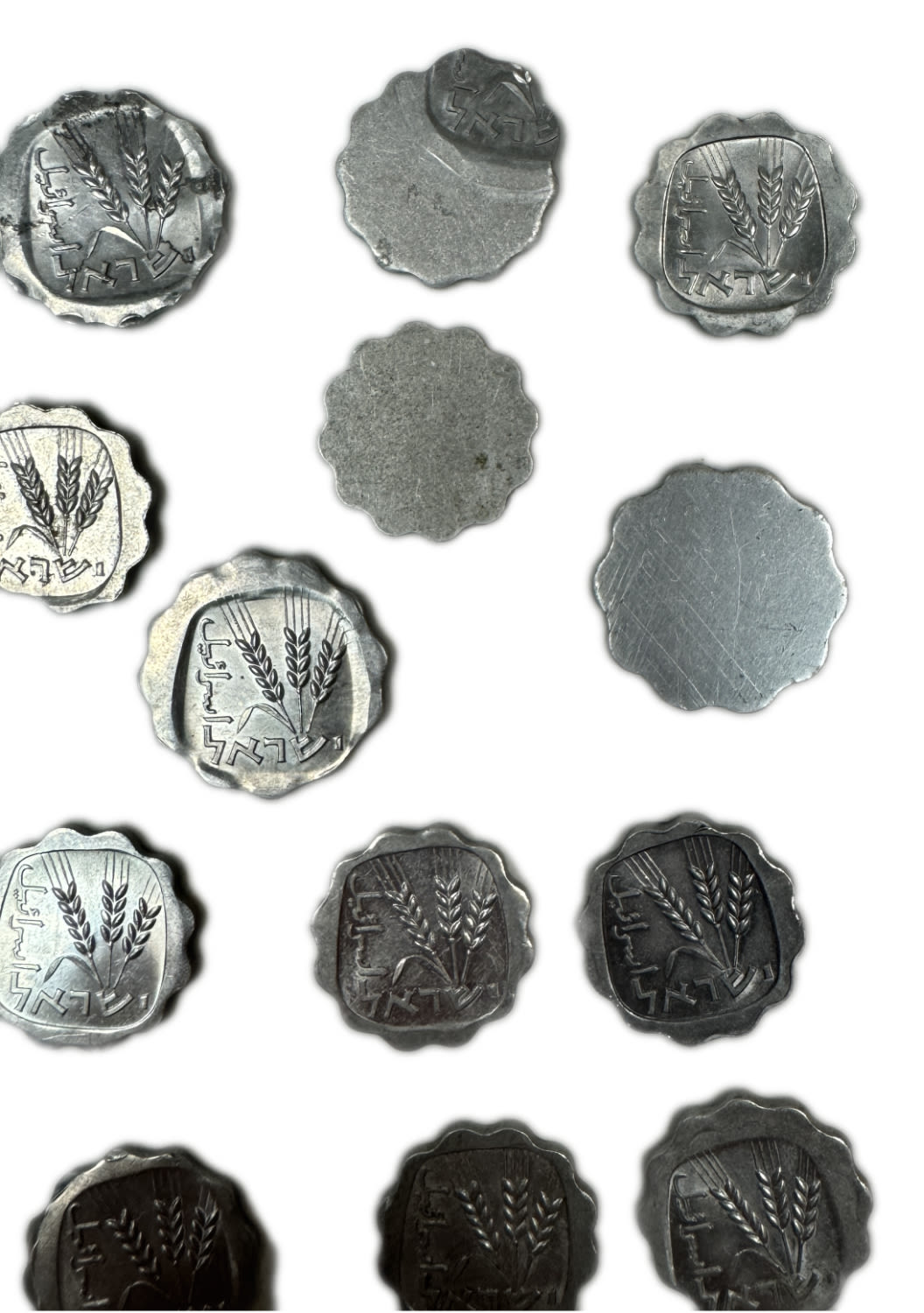 Israel – Lot of 17 coins of 1 Agora from different year – Minting Error, Variety of conditions - 1 8