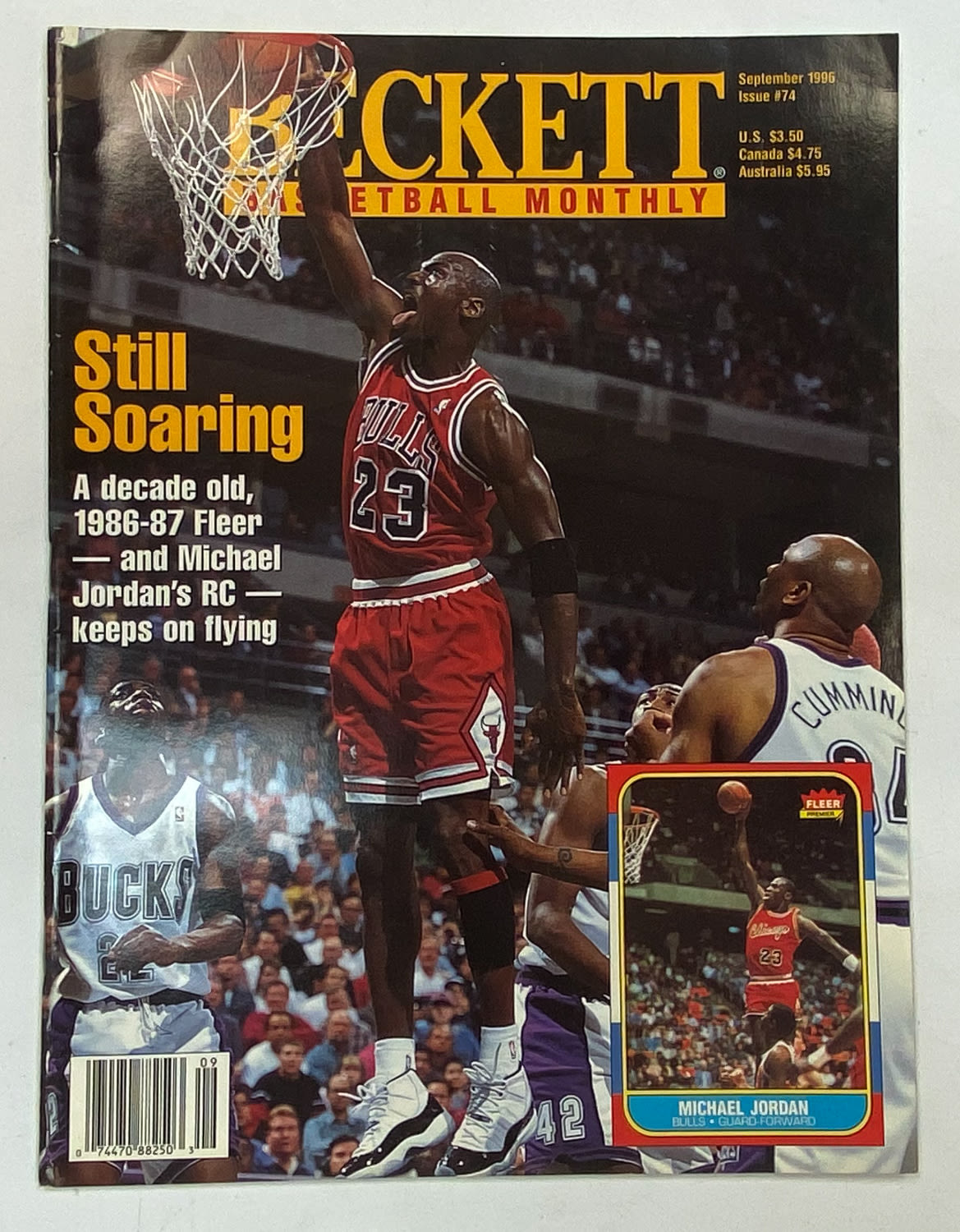 מגזין - מגזין של חברת Beckeet Basketball Monthly בנושא כדורסל, ליגת ה- NBA - תאריך 09/96 - תמונתו של שחקן הכדורסל ... - 1 0