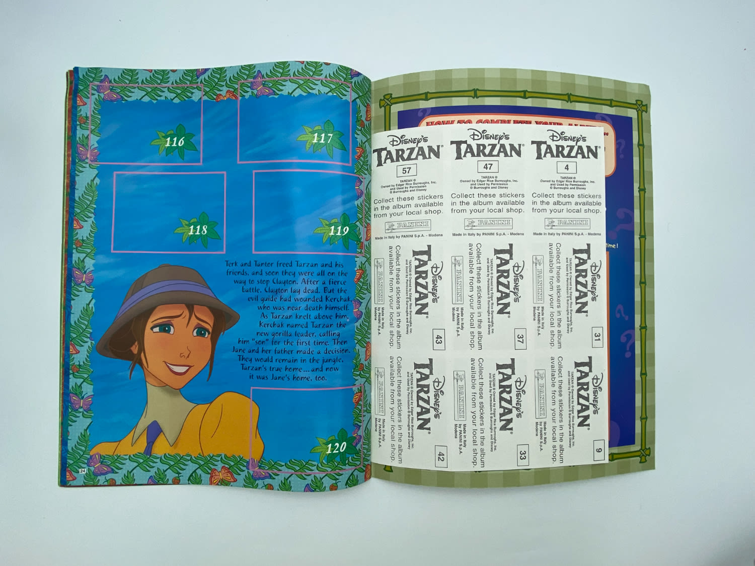אלבומי מדבקות - מקבץ 4 אלבומי מדבקות טרזן, "Tarzan", אנגלית - ריק אך עם עוד 18 מדבקות מצורפות
טרזן ... - 1 18