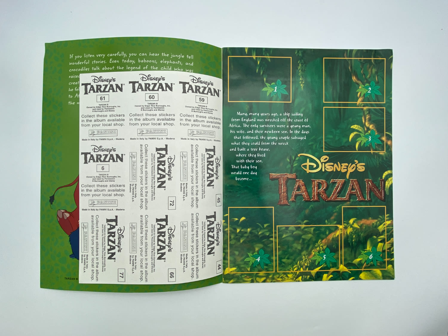 אלבומי מדבקות - מקבץ 4 אלבומי מדבקות טרזן, "Tarzan", אנגלית - ריק אך עם עוד 18 מדבקות מצורפות
טרזן ... - 1 3