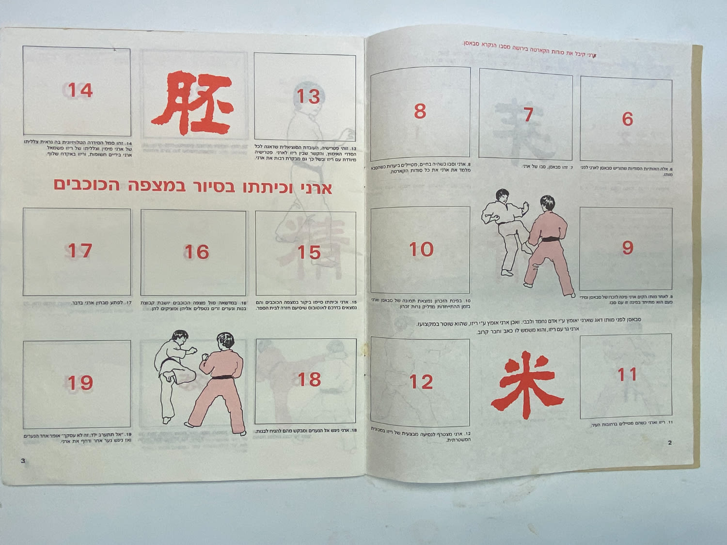 אלבומי מדבקות - אלבום מדבקות "ילד הקארטה" - רק 3 מדבקות מודבקות - עברית - לא נפוץ ומאוד קשה להשגה - 1 12