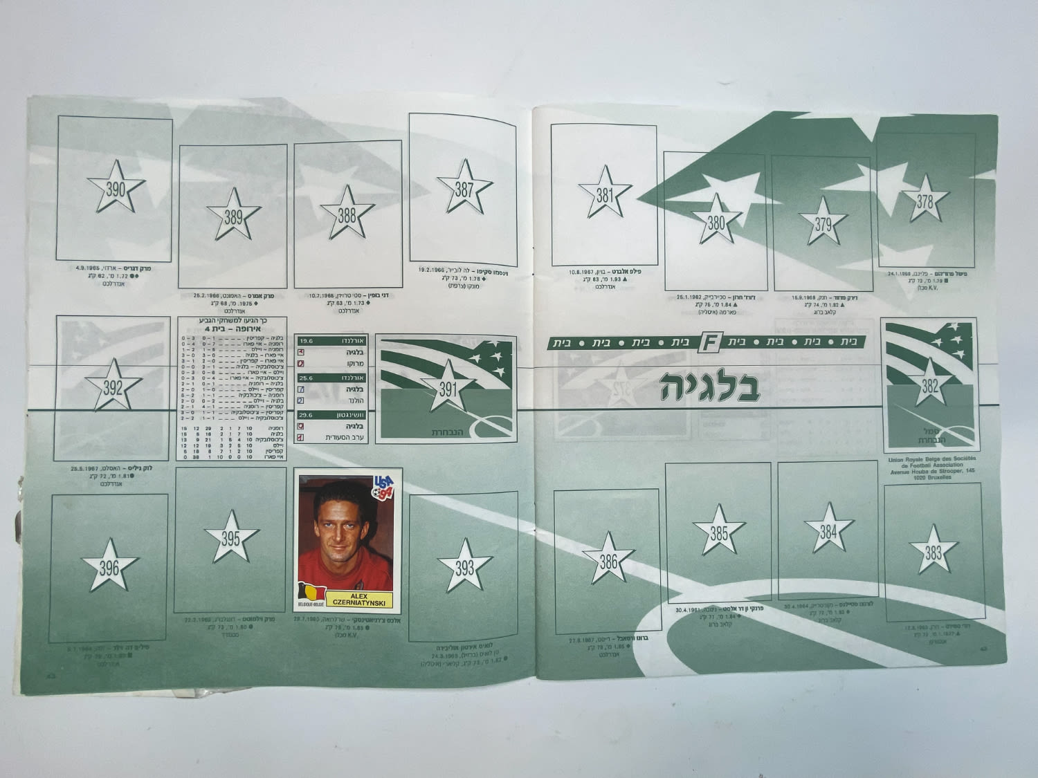 אלבומי מדבקות - אלבום מדבקות מונדיאל 1994 אשר חל בארה"ב, אליפות עולם בכדורגל 94', עברית, ריק ברובו - 1 15