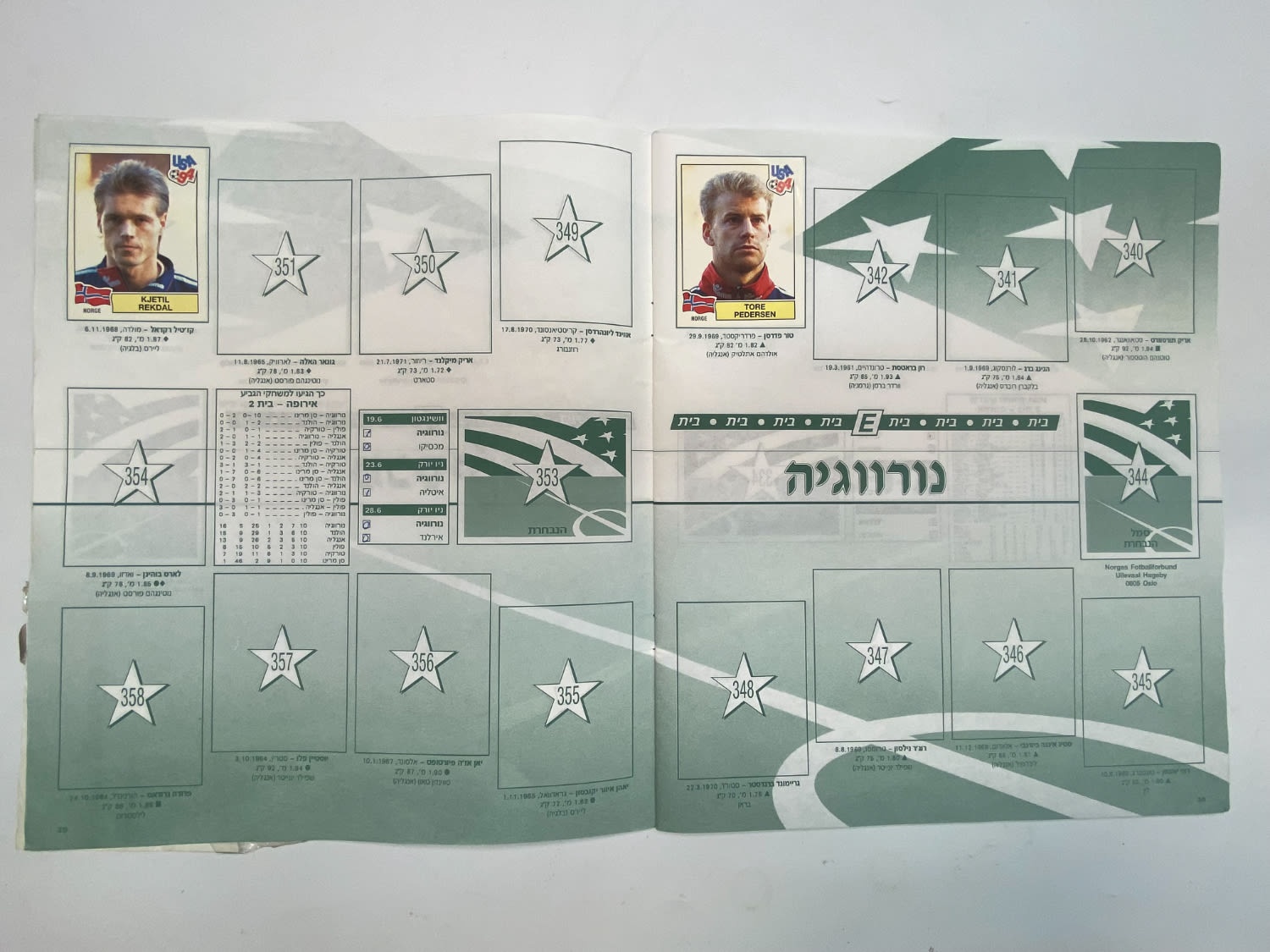 אלבומי מדבקות - אלבום מדבקות מונדיאל 1994 אשר חל בארה"ב, אליפות עולם בכדורגל 94', עברית, ריק ברובו - 1 13