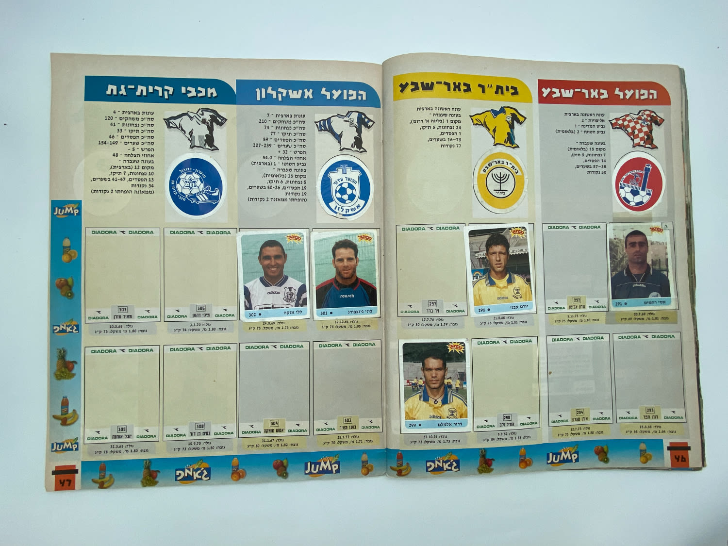 אלבומי מדבקות - אלבום סופרגול 1998-1999, אלבום סופרגול הראשון, קשה מאוד להשגה ומבוקש במיוחד, דף מנותק, מלא ... - 1 18