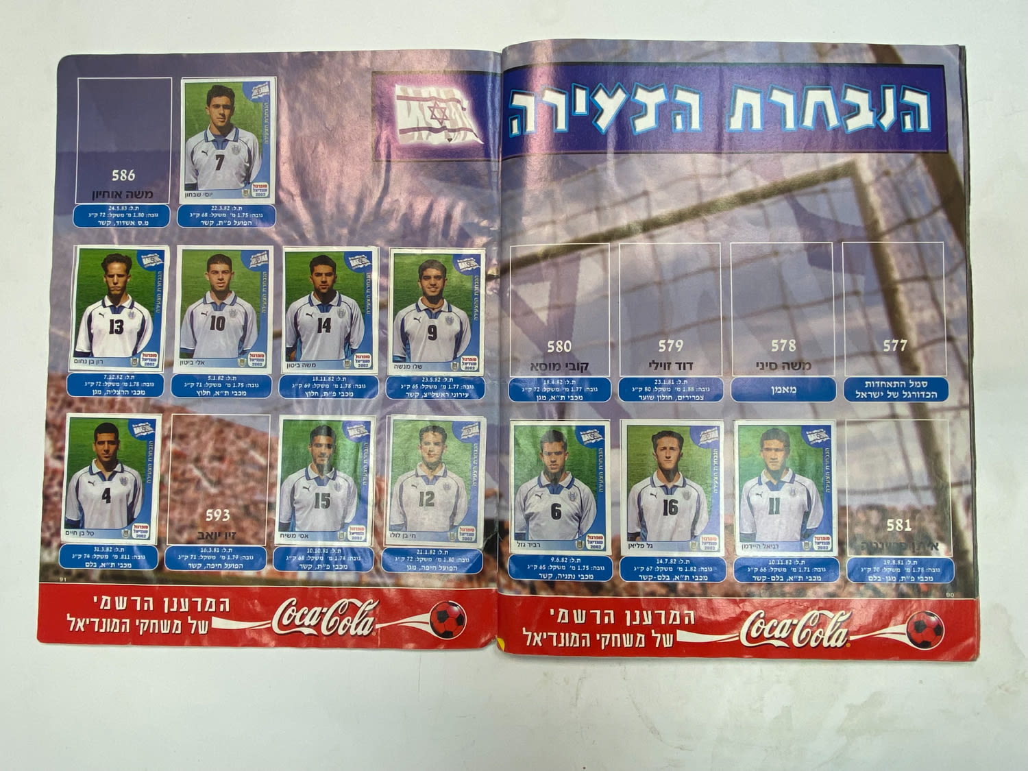 אלבומי מדבקות - אלבום סופרגול מונדיאל 2002 - קוריאה יפן - כ-120 חוסרים מתוך 639 מדבקות
כתוב ... - 1 41