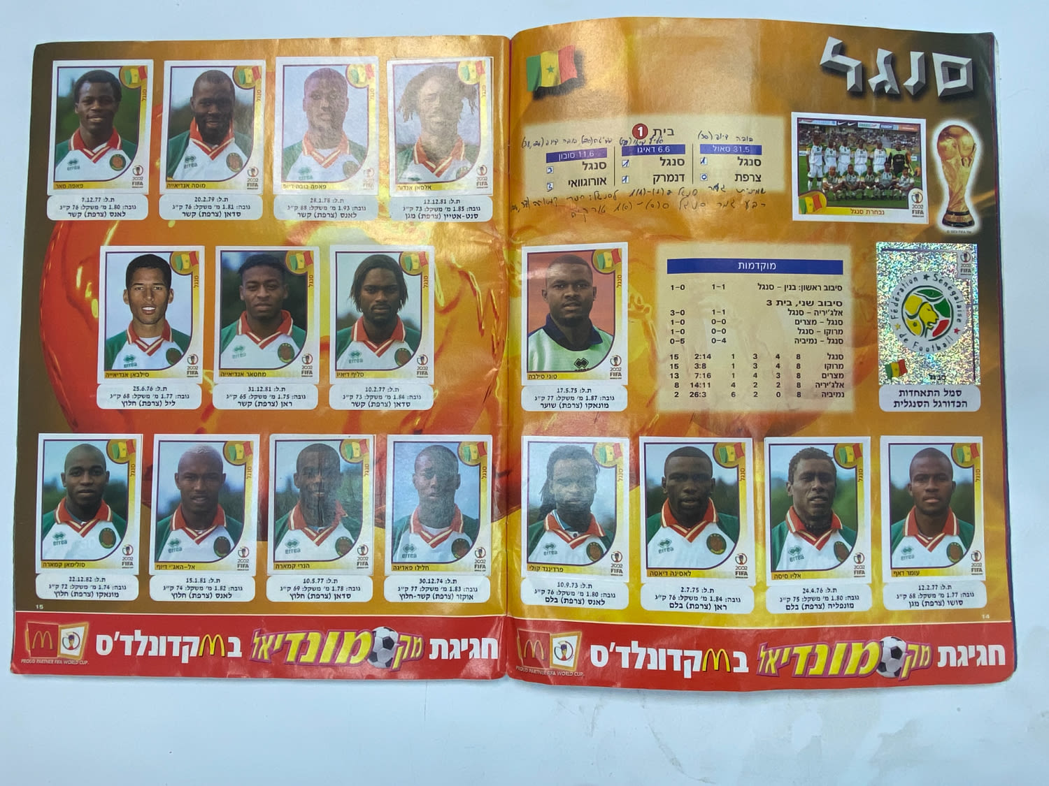 אלבומי מדבקות - אלבום סופרגול מונדיאל 2002 - קוריאה יפן - כ-120 חוסרים מתוך 639 מדבקות
כתוב ... - 1 51