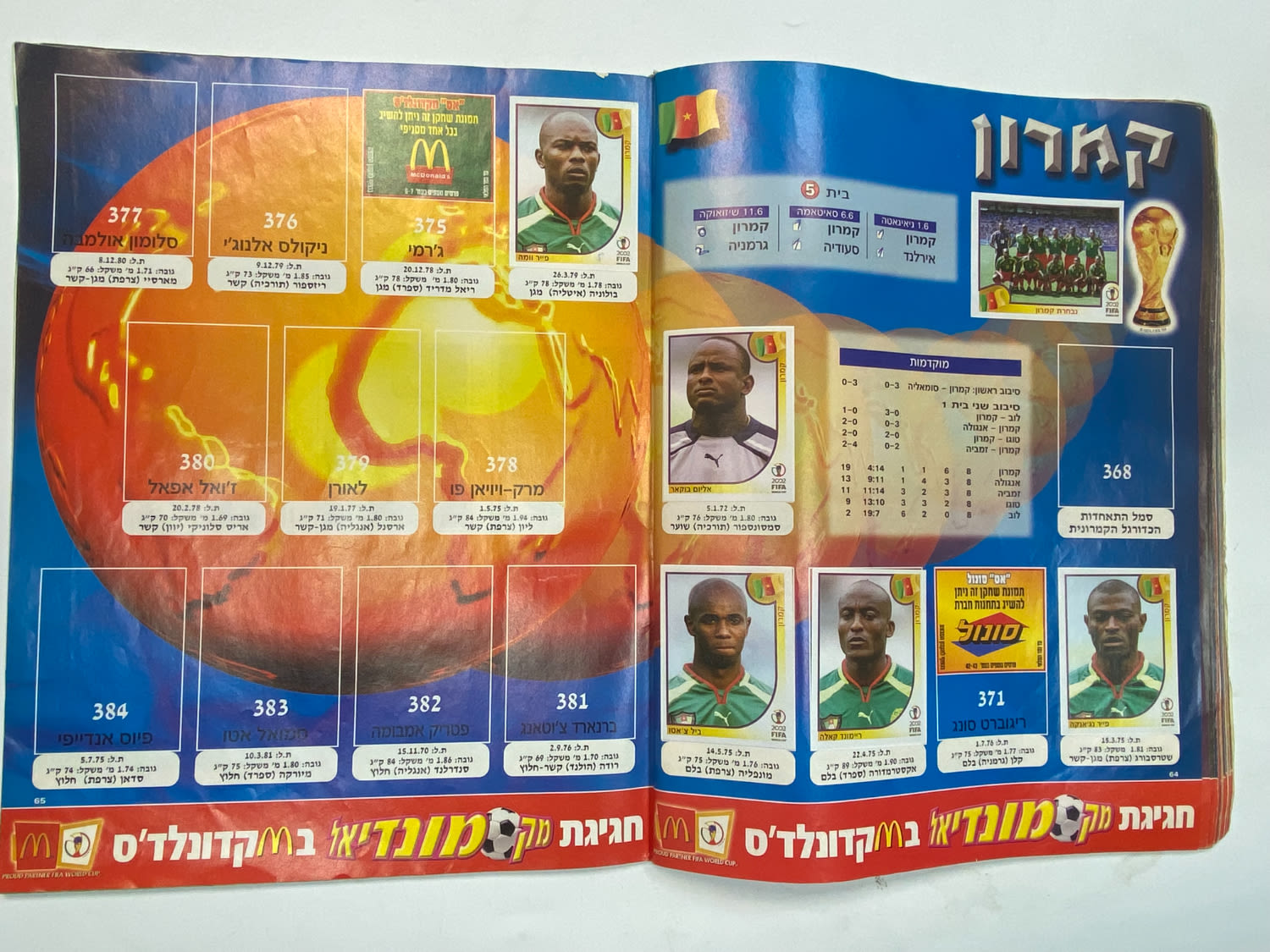 אלבומי מדבקות - אלבום סופרגול מונדיאל 2002 - קוריאה יפן
סוּפרגוֹל הוא שמו של אלבום איסוף מדבקות מאת ... - 1 26