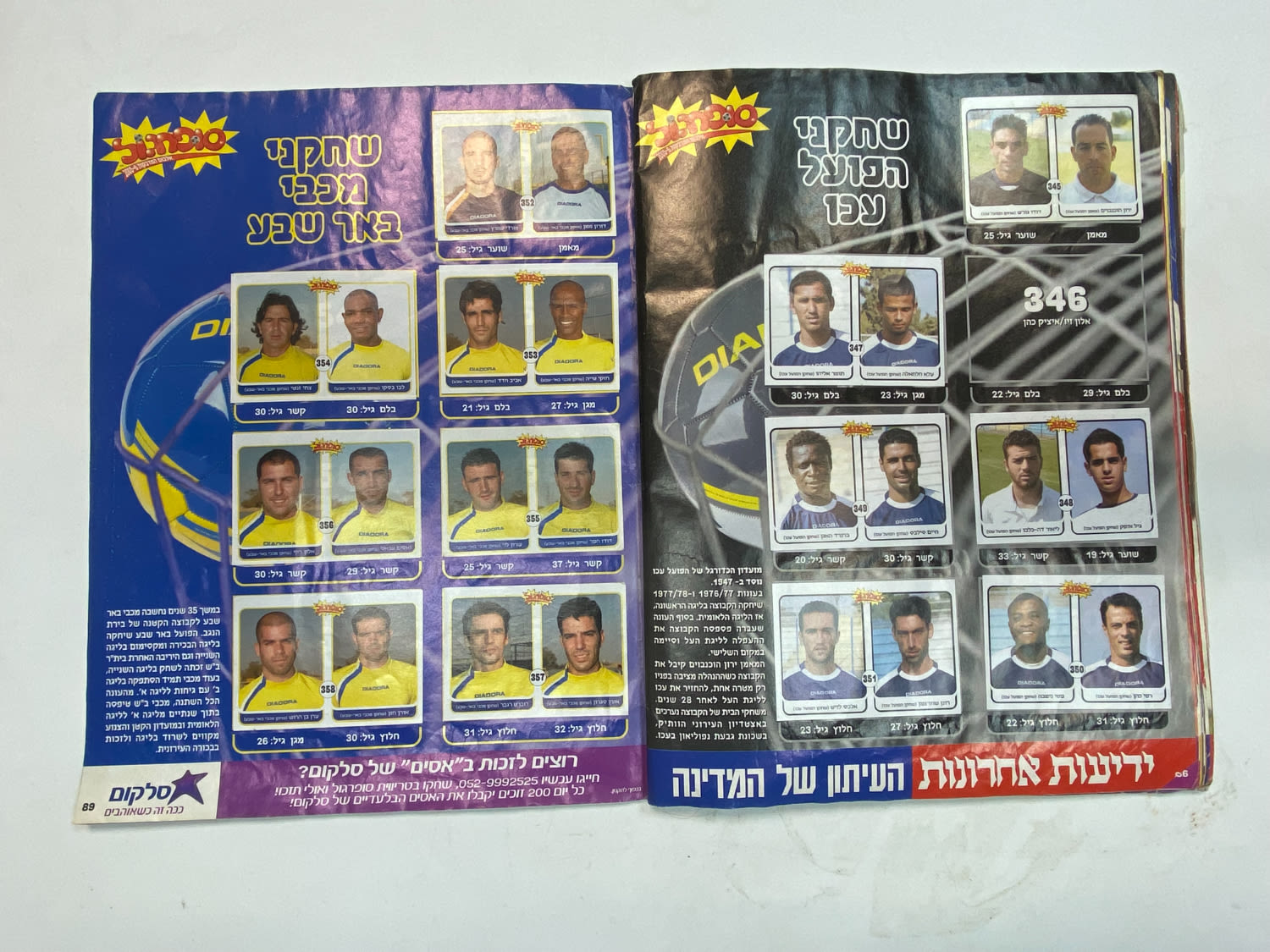 אלבומי מדבקות - אלבום סופרגול 2005-2006, מלא חלקית
סוּפרגוֹל הוא שמו של אלבום איסוף מדבקות מאת חברת ... - 1 37