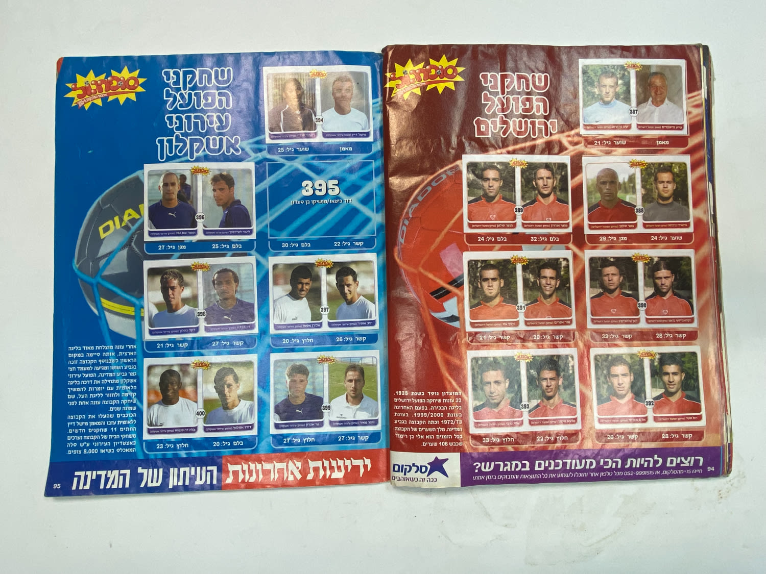 אלבומי מדבקות - אלבום סופרגול 2005-2006, מלא חלקית
סוּפרגוֹל הוא שמו של אלבום איסוף מדבקות מאת חברת ... - 1 40