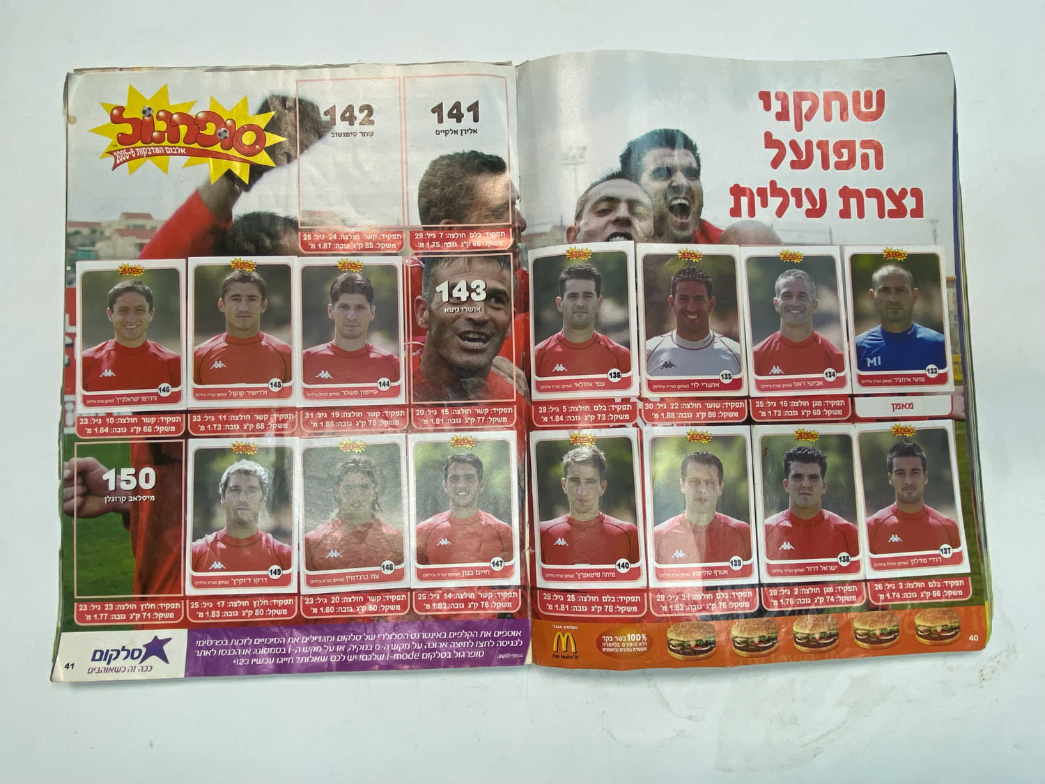 אלבומי מדבקות - אלבום סופרגול 2005-2006, מלא חלקית
סוּפרגוֹל הוא שמו של אלבום איסוף מדבקות מאת חברת ... - 1 13