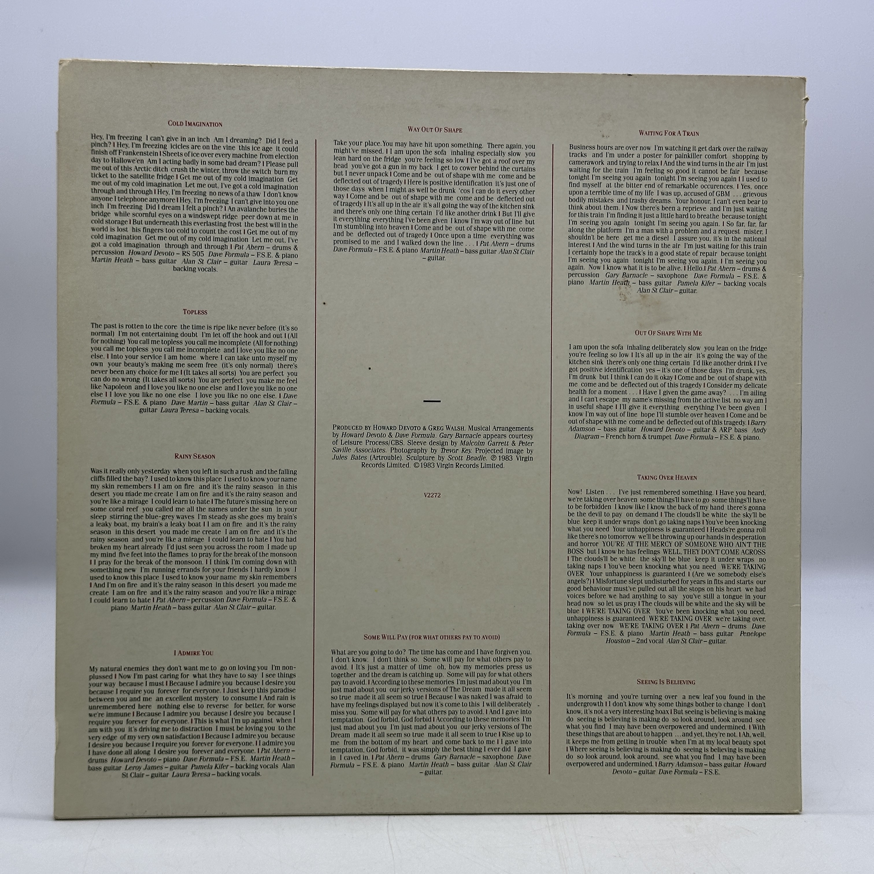 A 12 inch vinyl album by Howard Devoto - Jerky Versions of the Dream, cover is in fair condition, vinyl is in good ... - 1 1