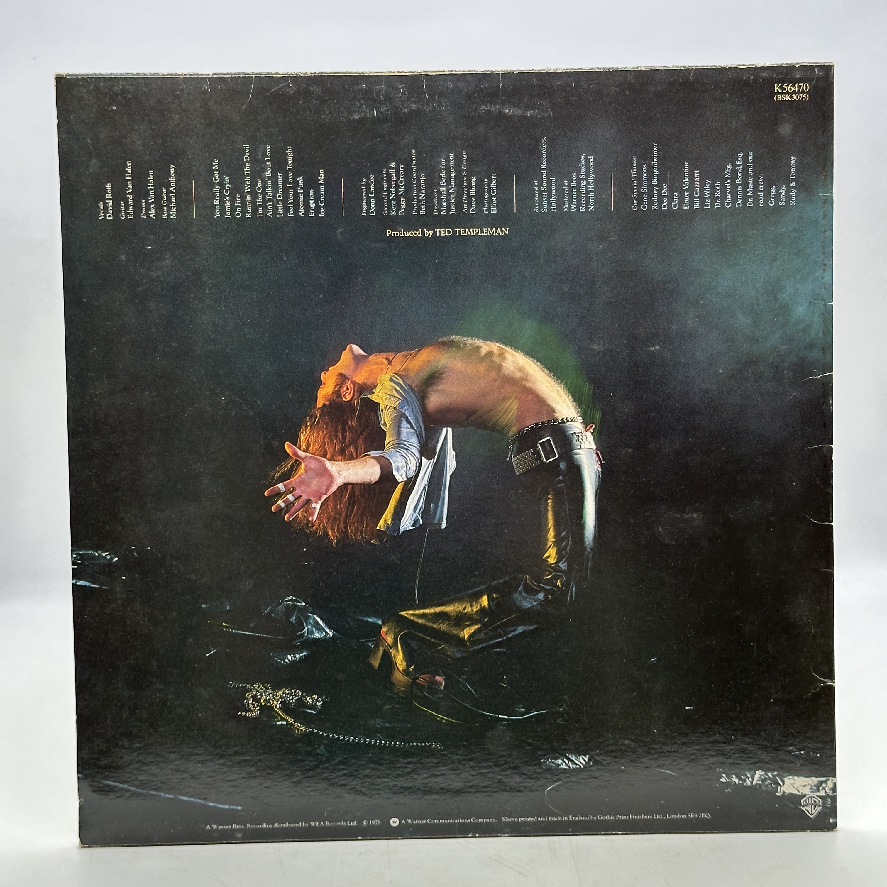 A 12 inch vinyl album by Van Halen - Van Halen, cover has some age marks around the edges, no scratches, vinyl is ... - 1 1