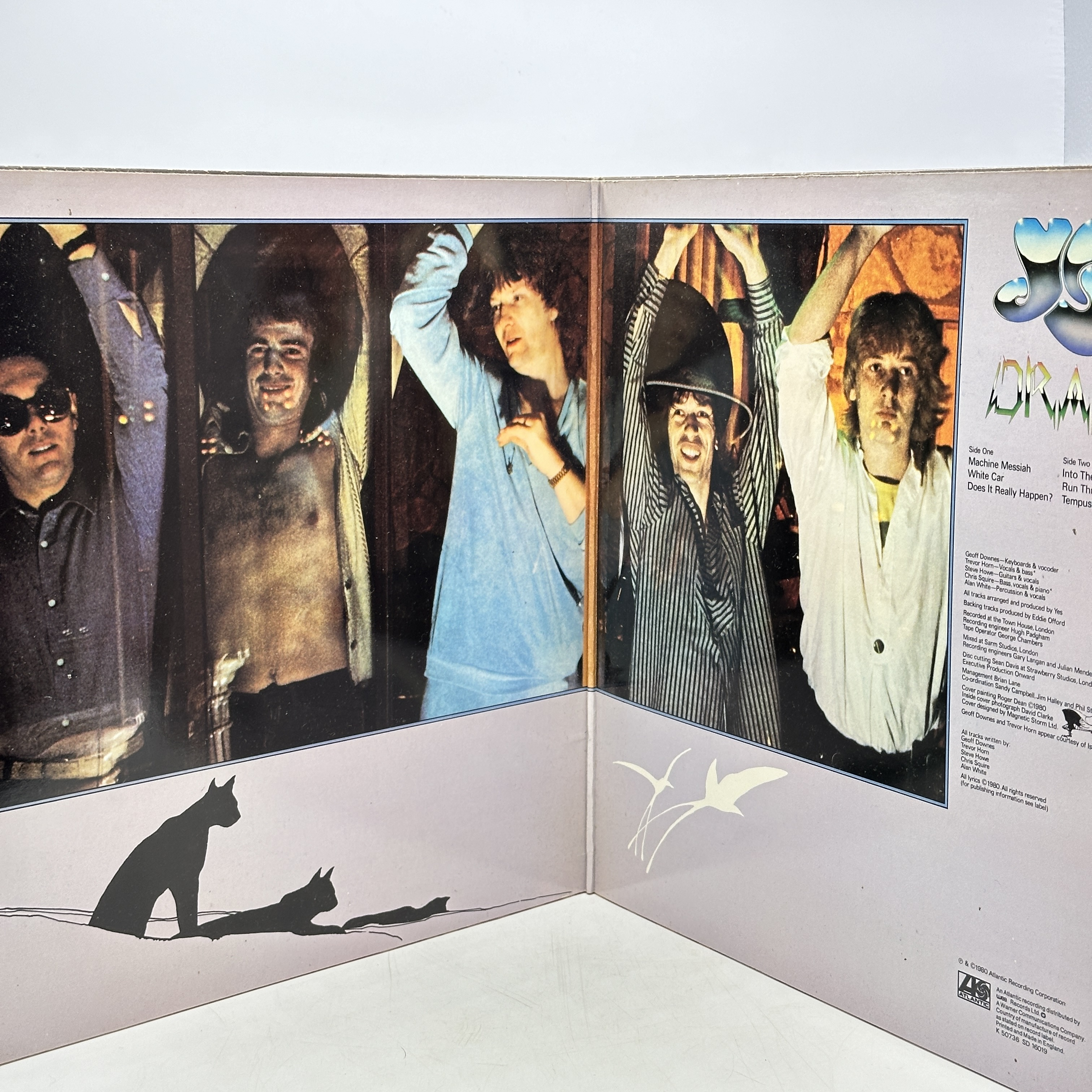 A 12 inch vinyl album by Yes - Drama, in good condition, no scratches, lyric pull out in near new condition - 1 1