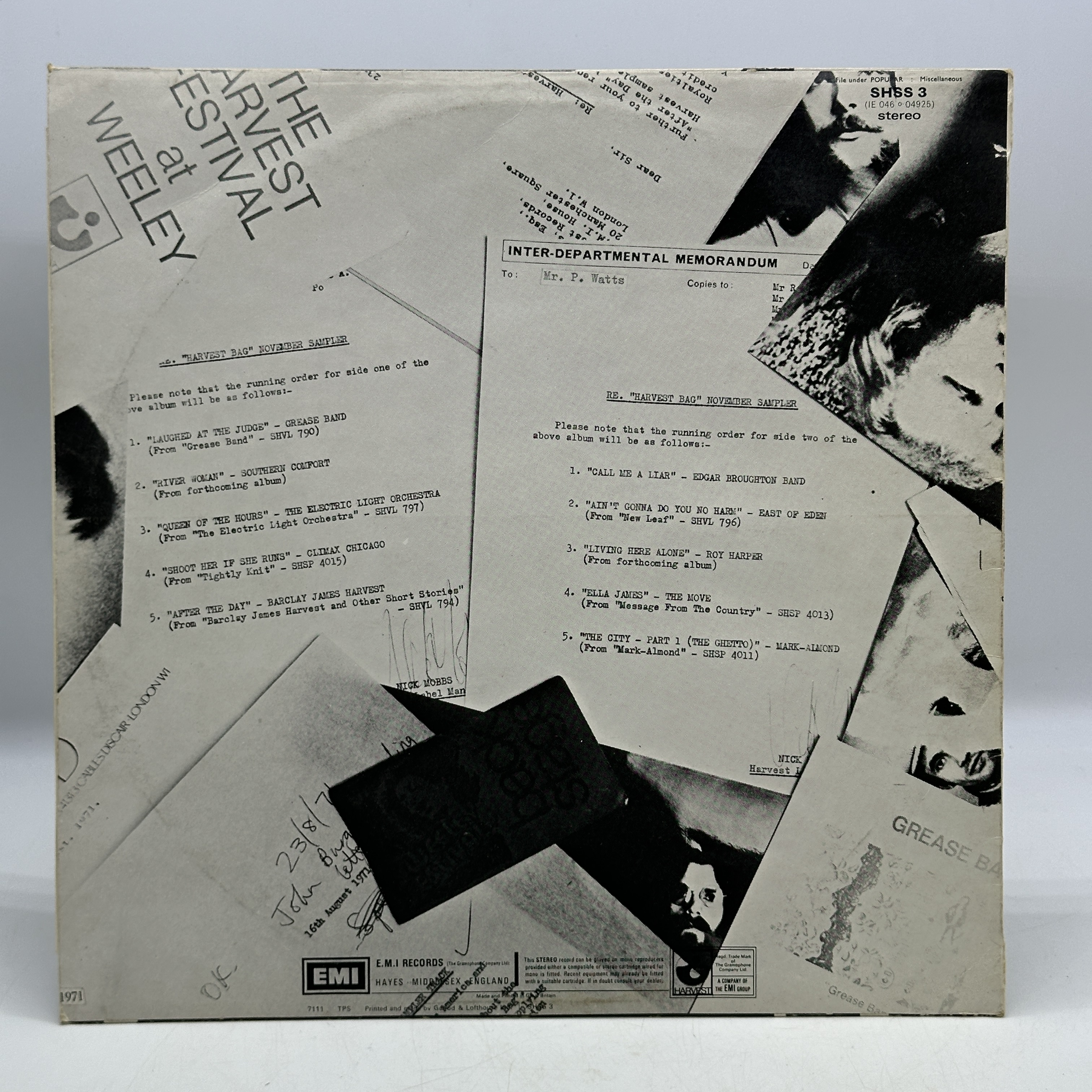 A 12 inch vinyl album by Harvest - The Harvest Bag, in good condition, no scratches, - 1 1