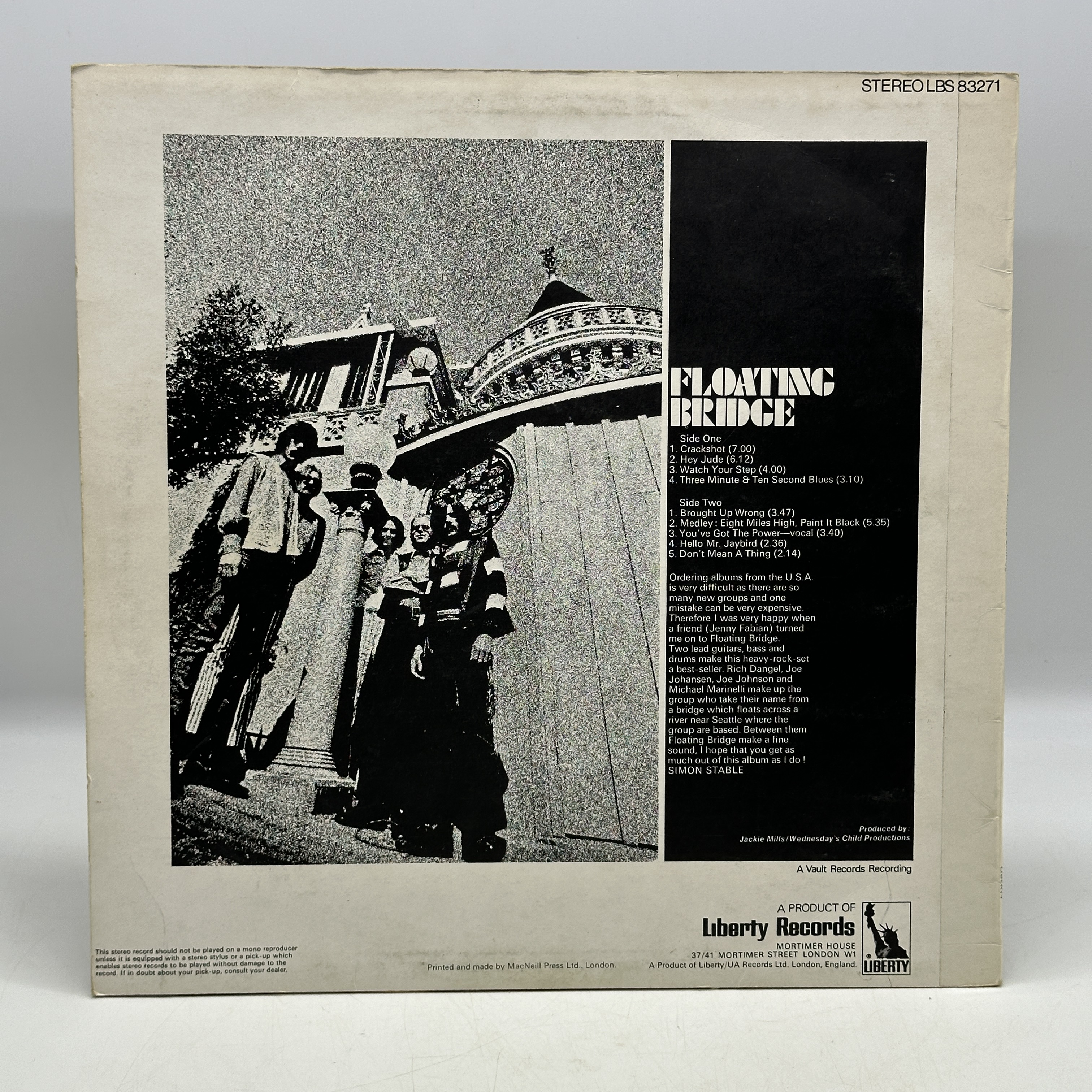 A 12 inch vinyl album by Floating Bridge - Floating Bridge, cover is in good condition, no scratches - 1 1