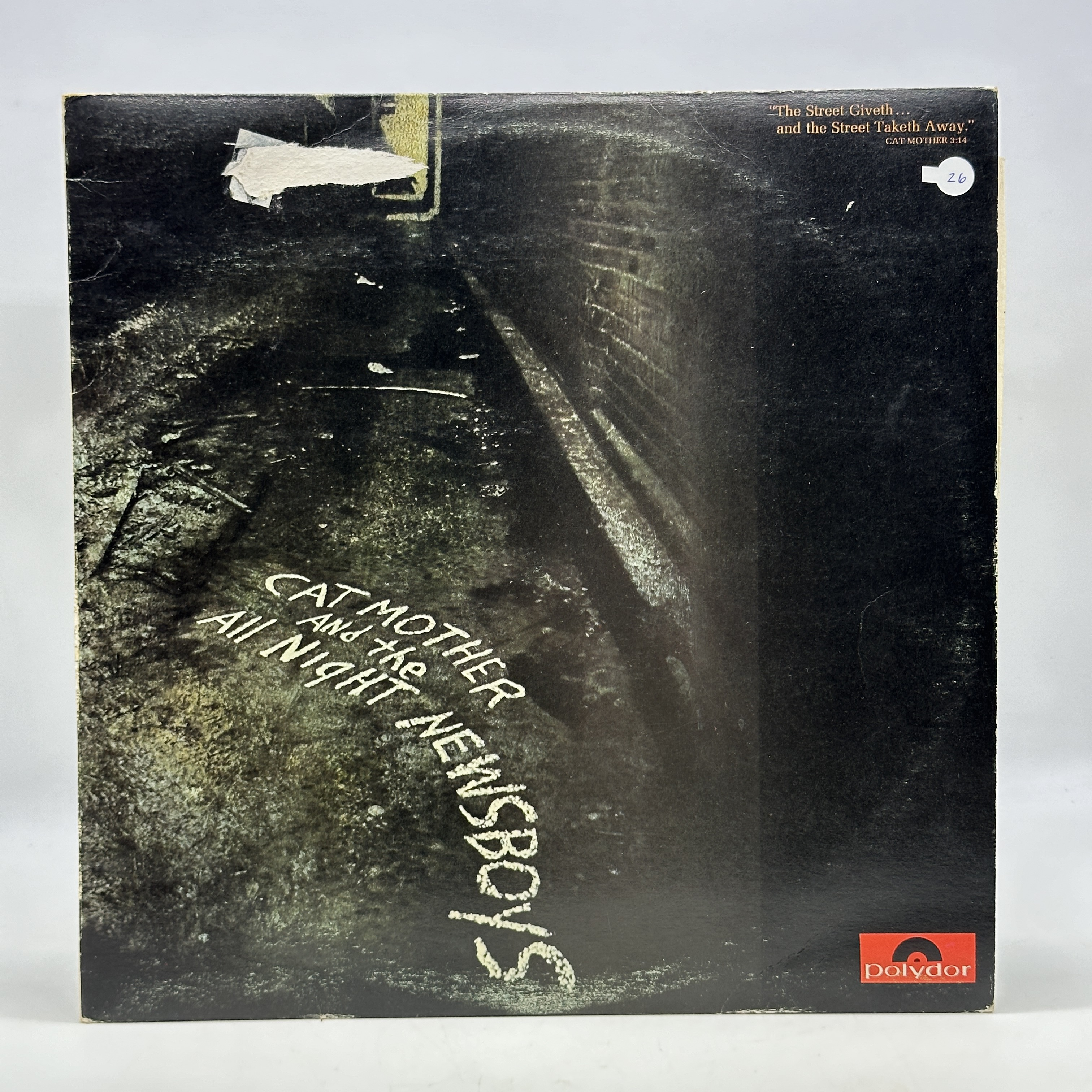 A 12 inch vinyl album by Cat Mother & the all Night Newboys - The Street Giveth & the Street Taketh, cover has a ... - 1 0