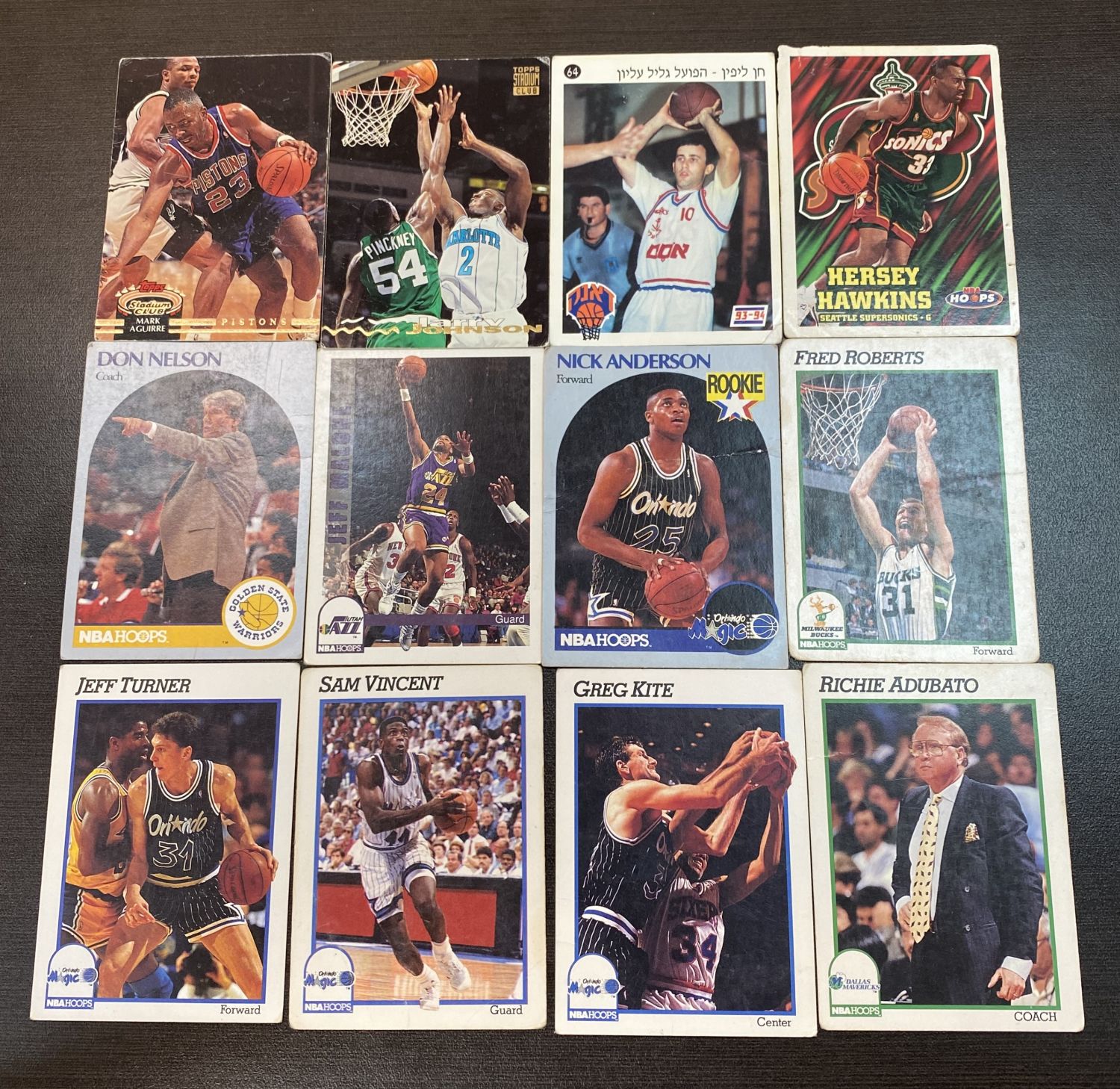 קלפים - מקבץ של כ-150 קלפים כדורסל, ליגת ה-NBA - אנגלית - שנות התשעים (1992'-1993' +-) - 1 3
