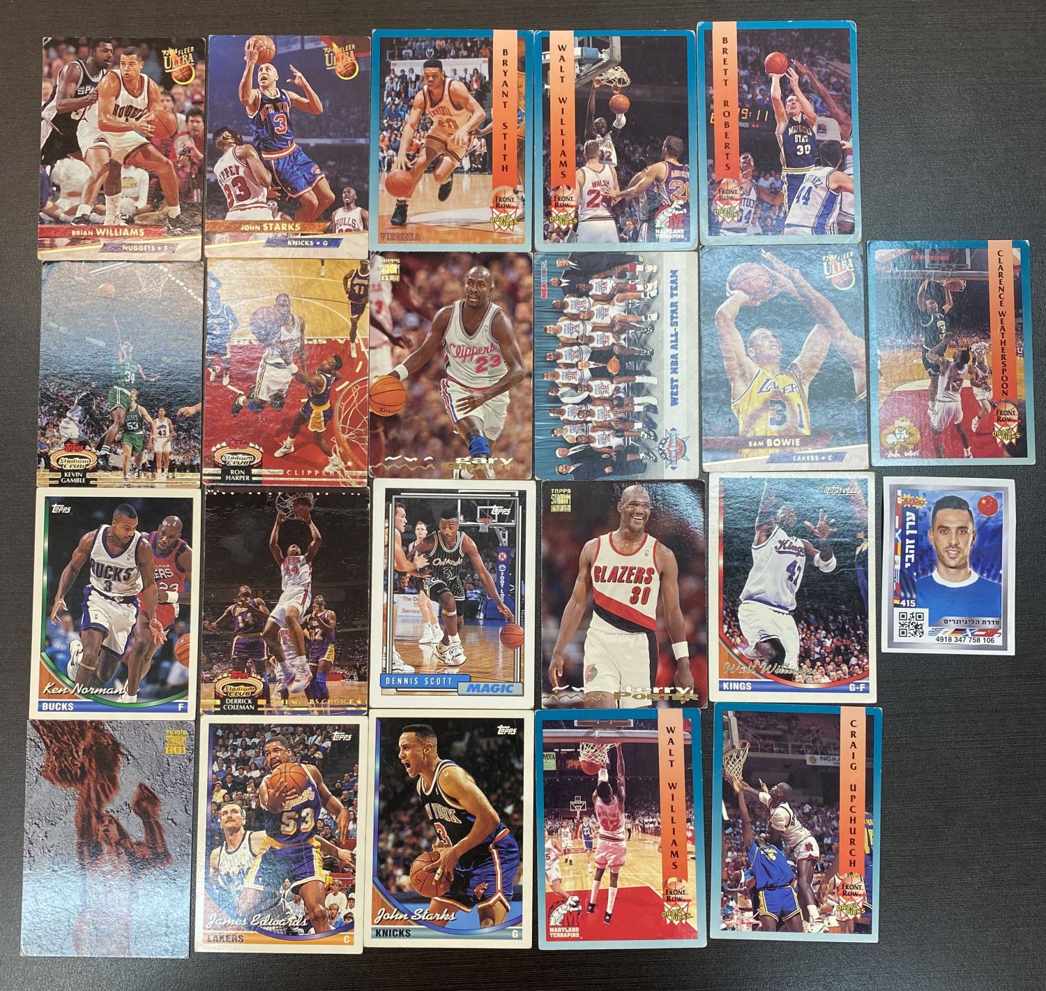 קלפים - מקבץ של כ-150 קלפים כדורסל, ליגת ה-NBA - אנגלית - שנות התשעים (1992'-1993' +-) - 1 7