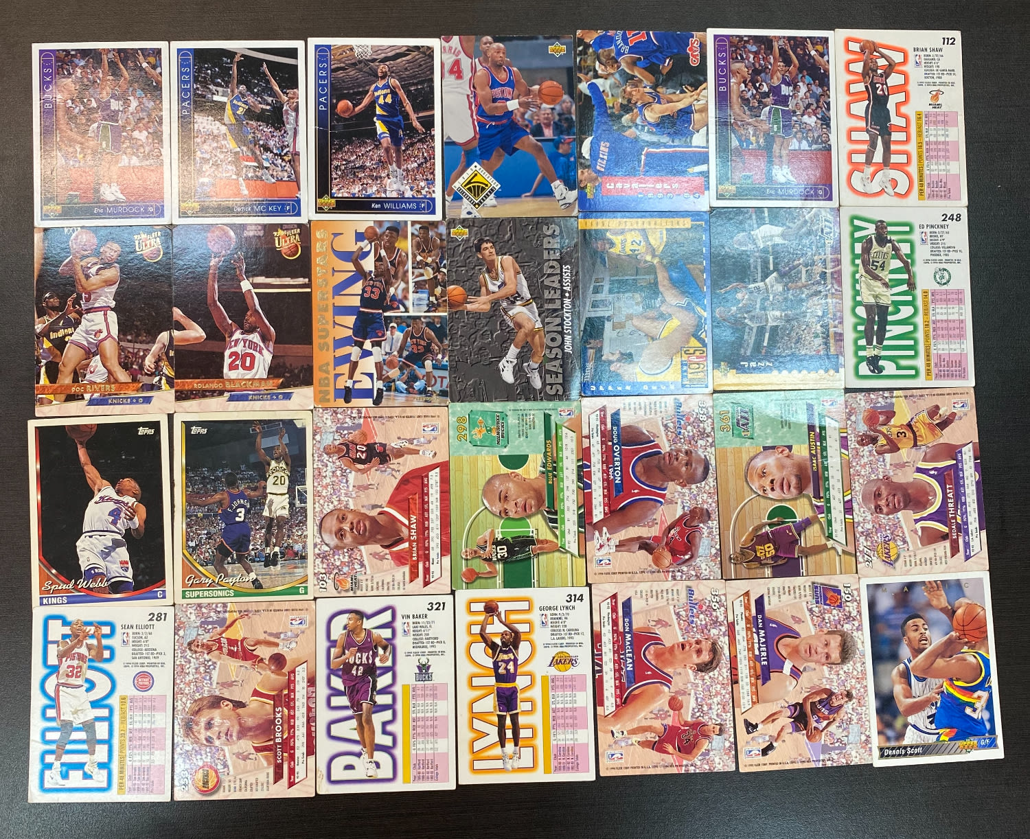 קלפים - מקבץ של כ-150 קלפים כדורסל, ליגת ה-NBA - אנגלית - שנות התשעים (1992'-1993' +-) - 1 6