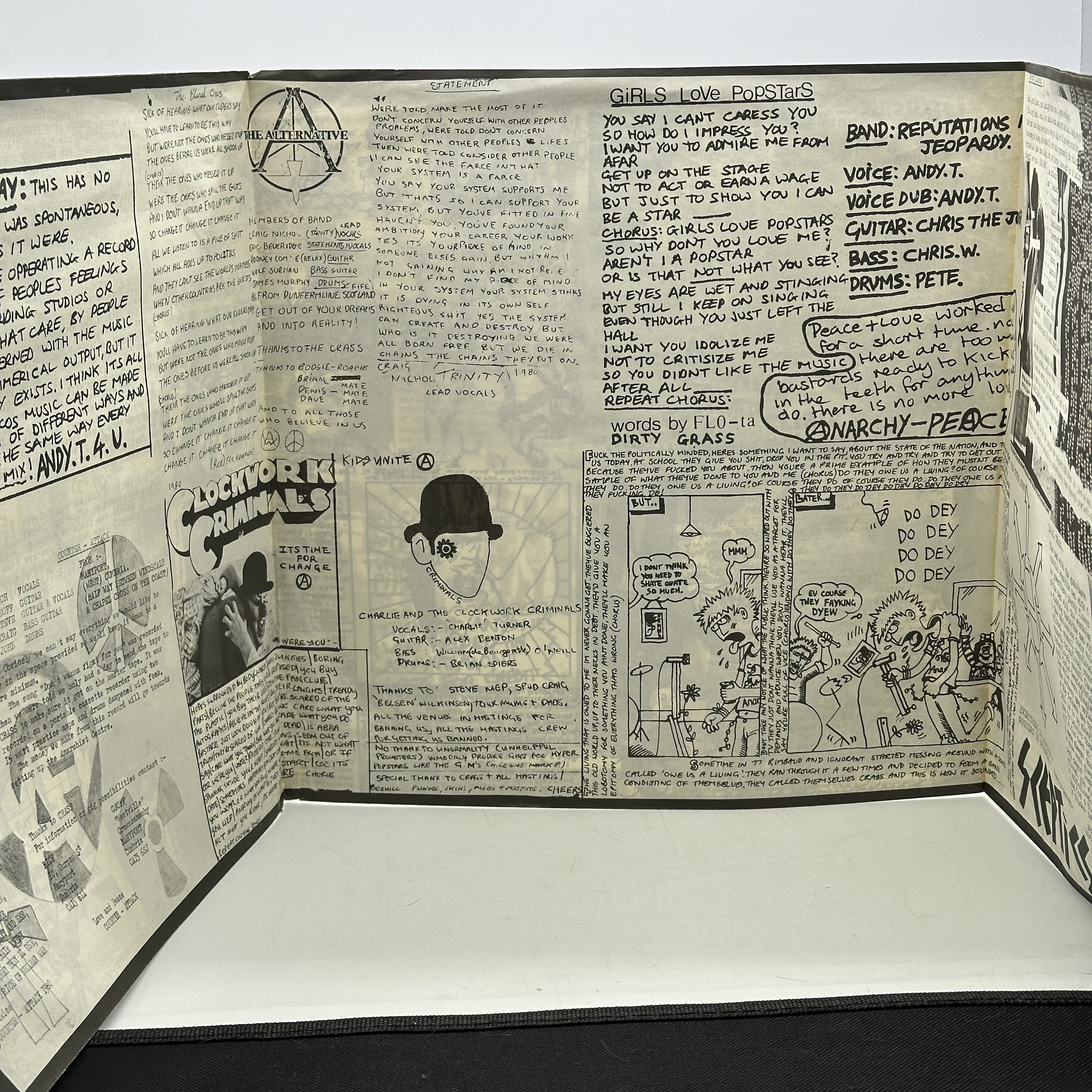 A 12 inch vinyl album by Crass - BullShit Detector, cover / pull out is in good condition but it has been pinned up ... - 1 2