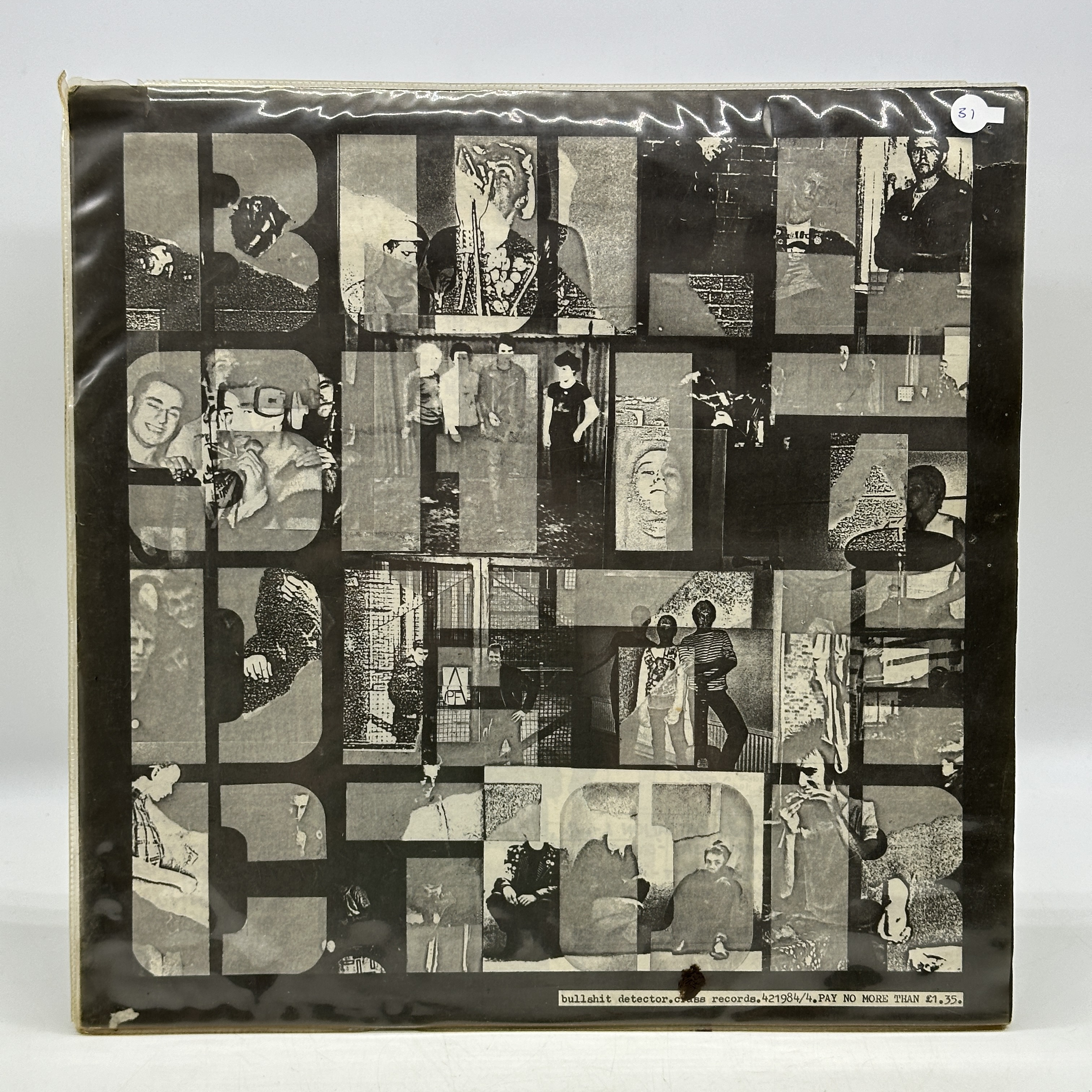A 12 inch vinyl album by Crass - BullShit Detector, cover / pull out is in good condition but it has been pinned up ... - 1 1