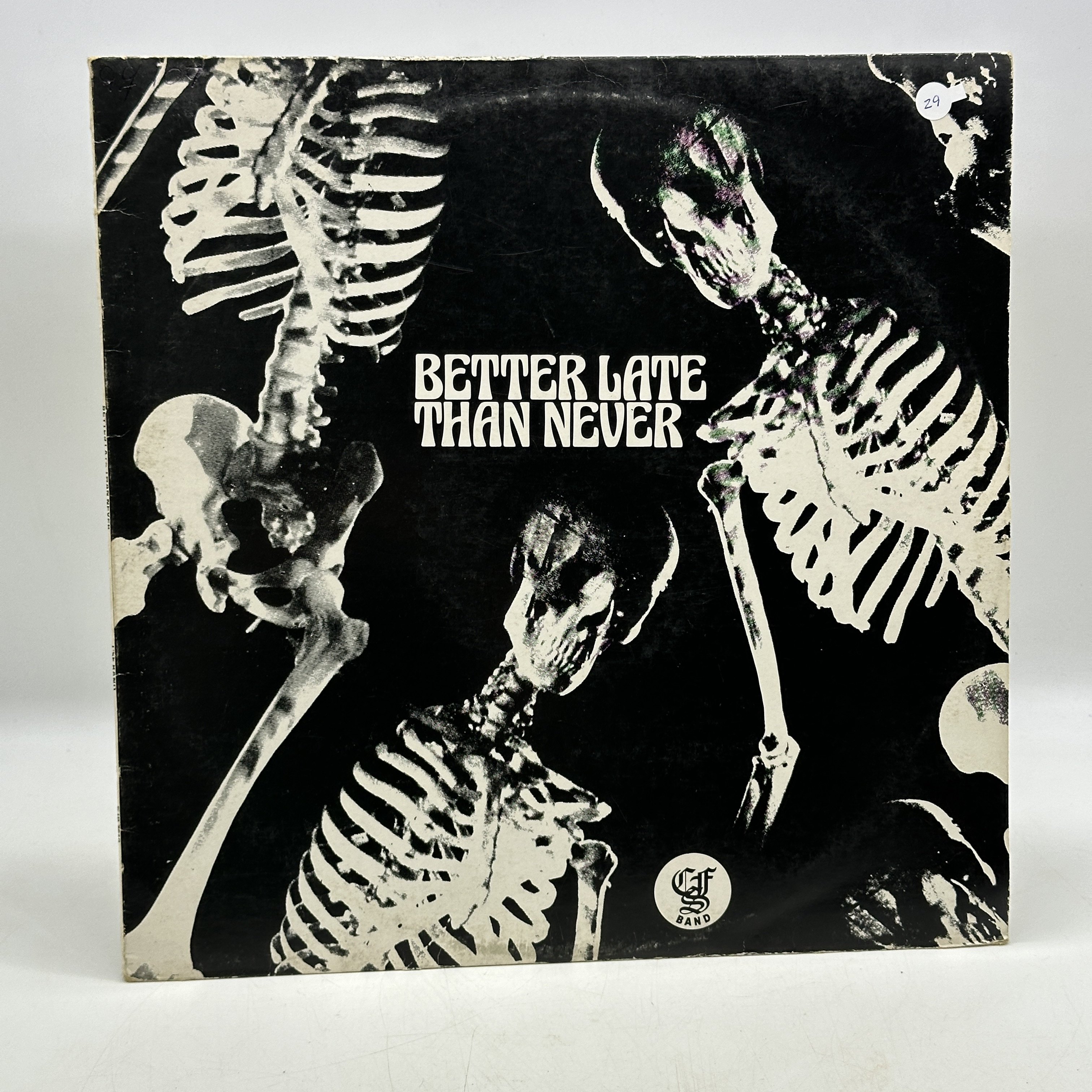 A 12 inch vinyl album by CSF Band - Better Late Than Never, cover has aging at the corners, no scratches - 1 0