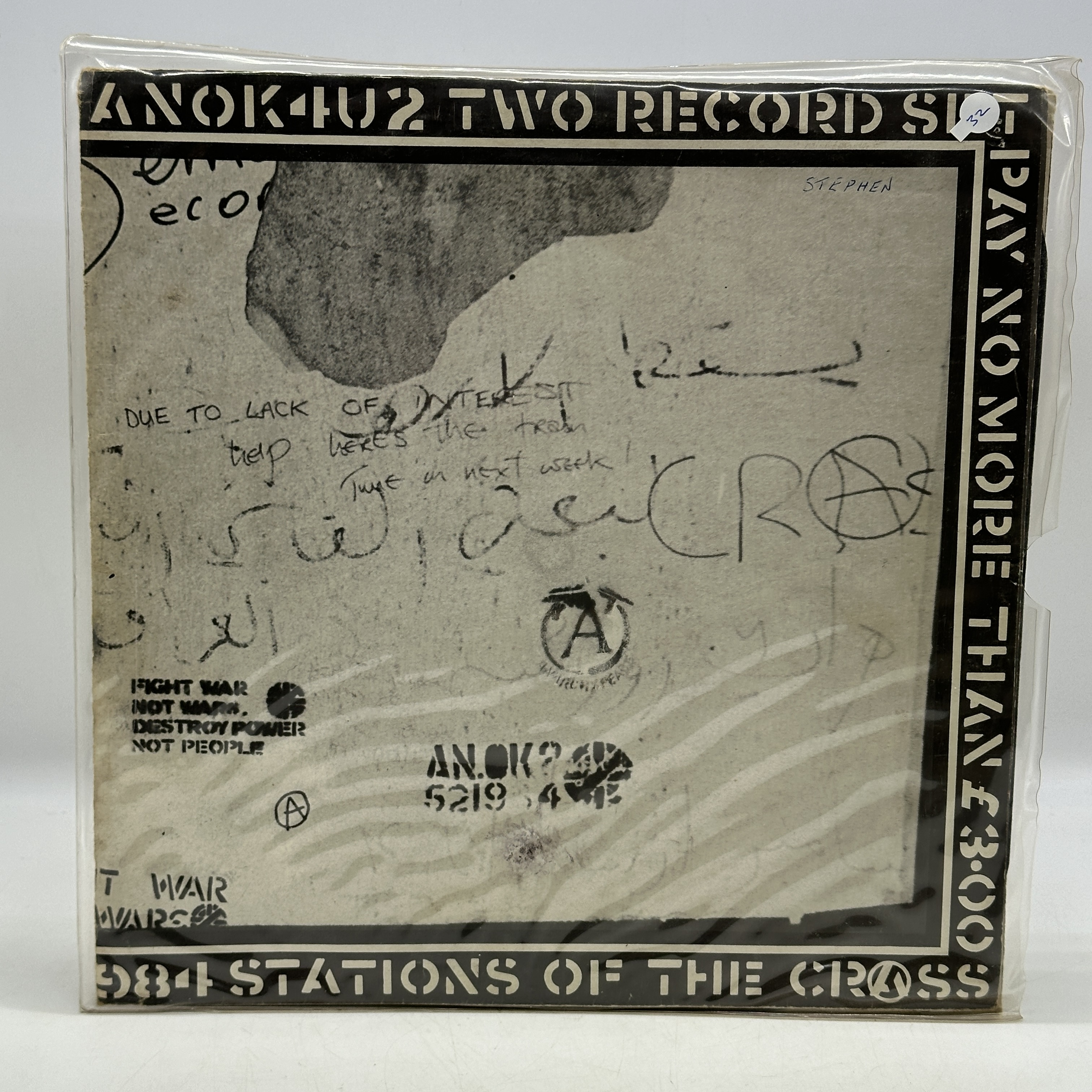 A double 12 inch vinyl by Crass - Stations of the Cross, cover / pull out is in good condition but it has been ... - 1 2