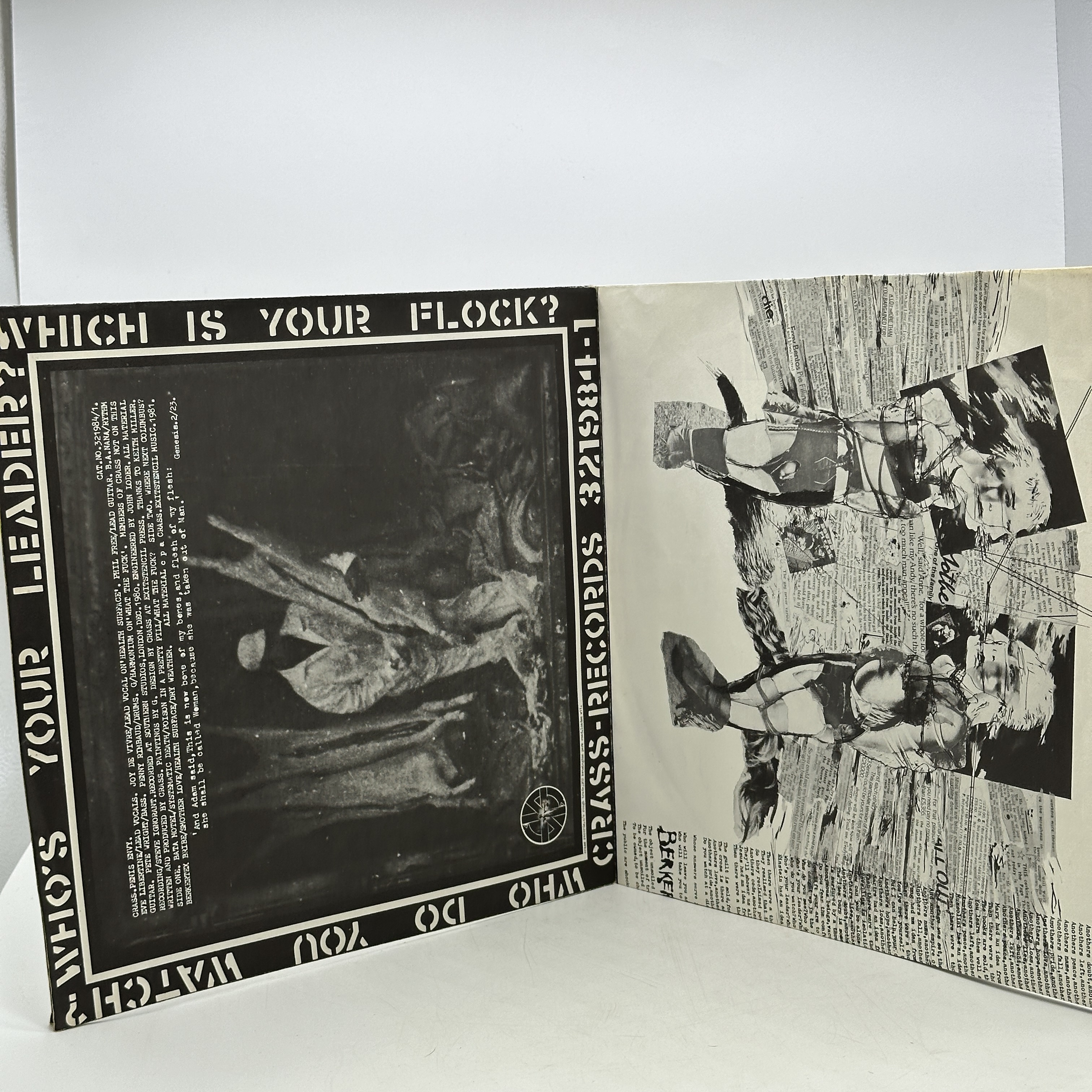 A 12 inch vinyl album by Crass - Penis Envy, cover / pull out is in good condition but it has been pinned up at ... - 1 2